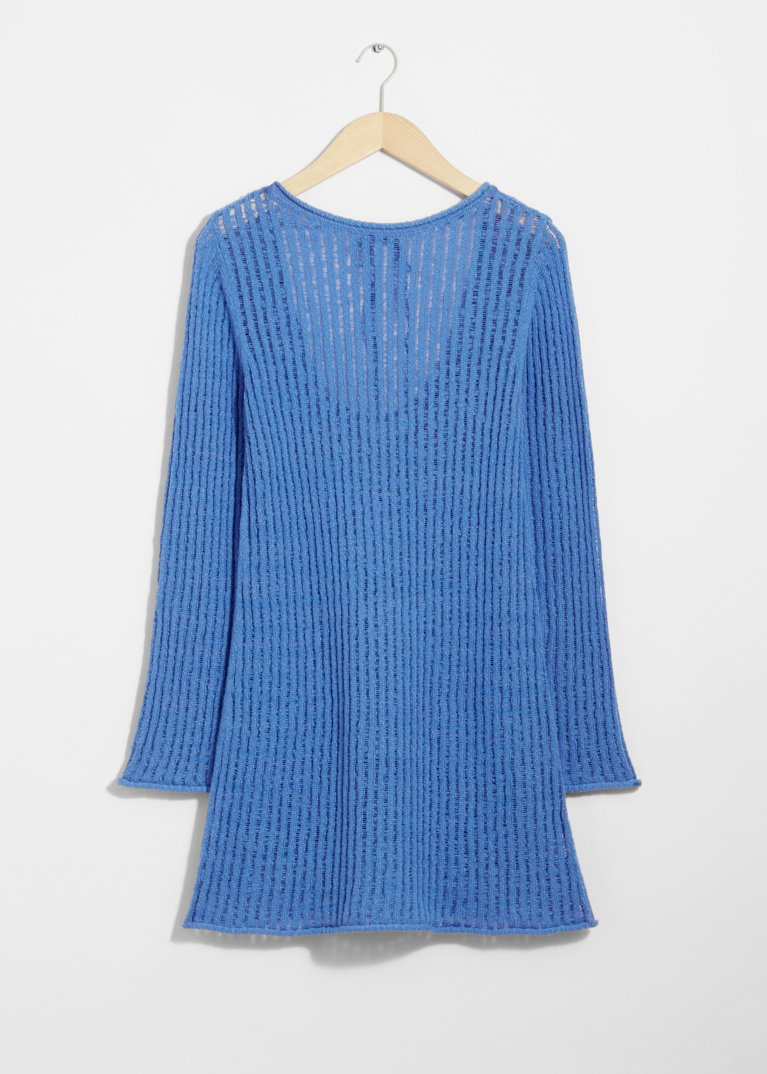 Blue Knitted Panel Short Dress main image 1