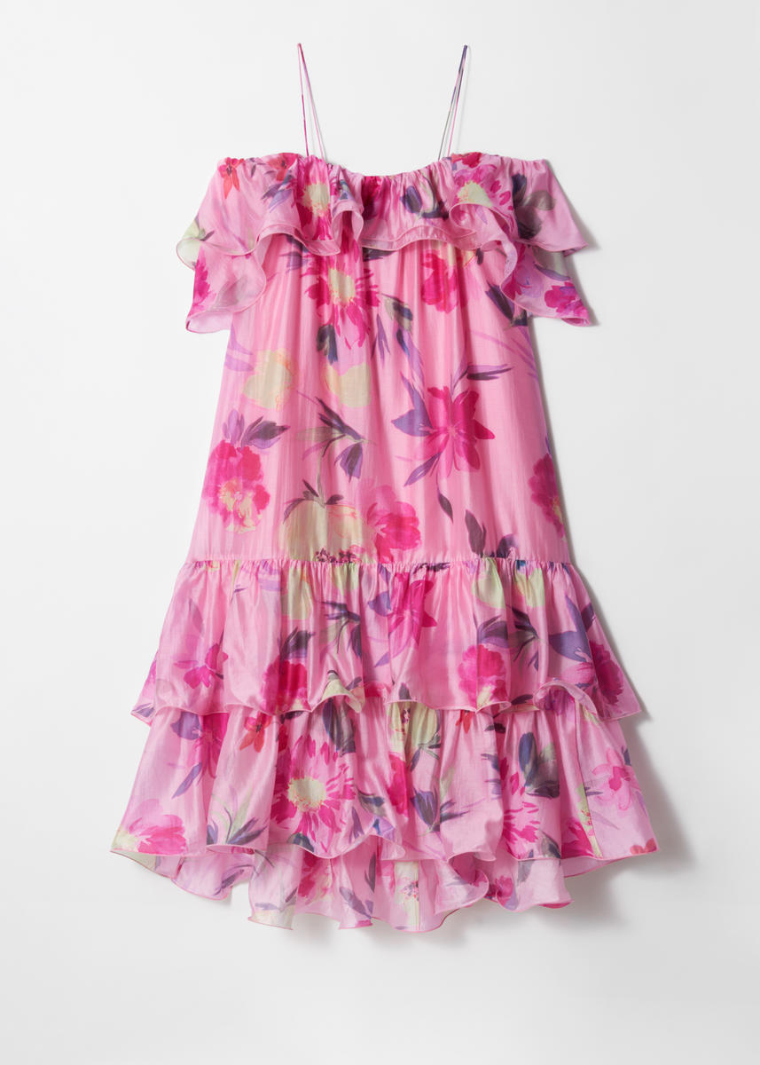 & Other Stories Off-shoulder Ruffle Maxi Dress In Pink
