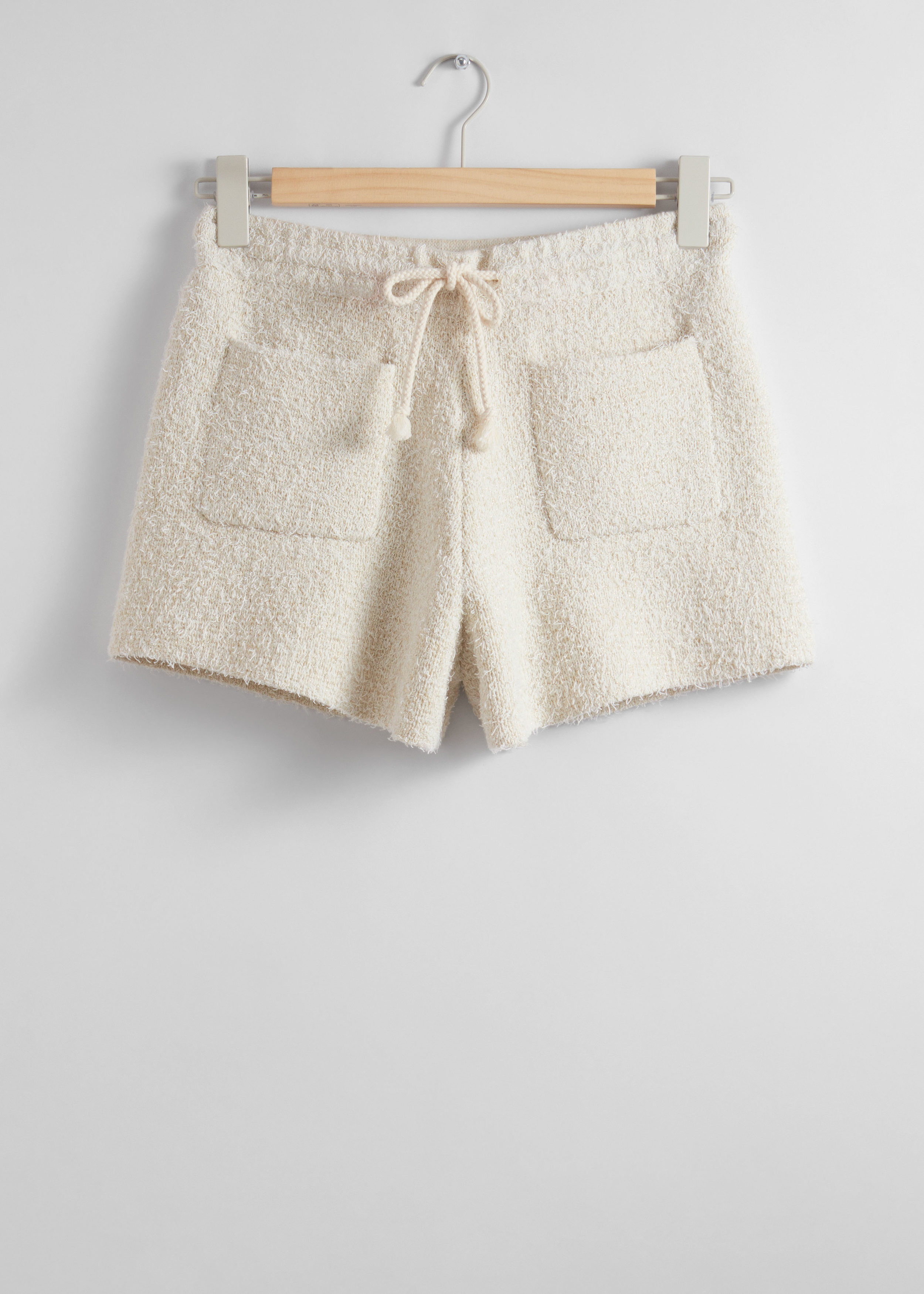 Textured Knit Shorts White Shorts Other Stories NL