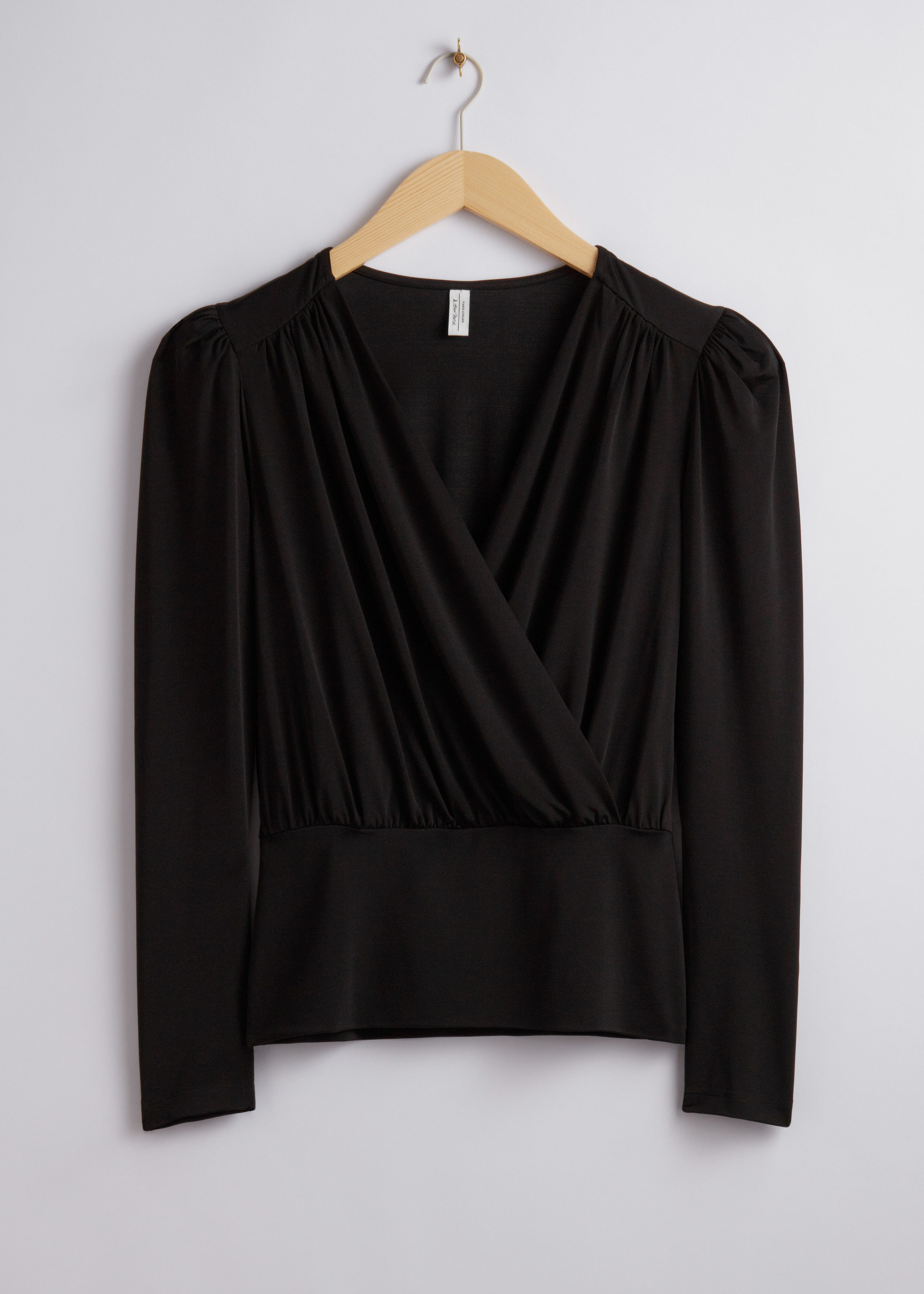 Wickeltop Schwarz Long sleeve tops Other Stories AT