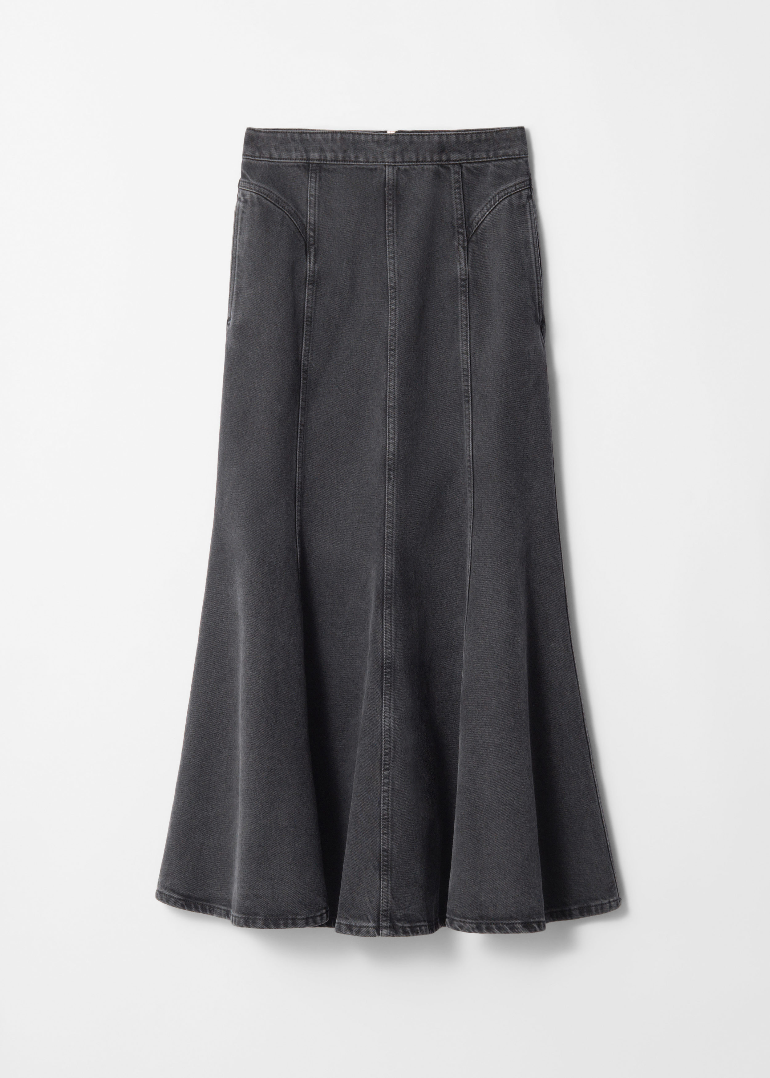 Pleated Denim Maxi Skirt - Black - & Other Stories US