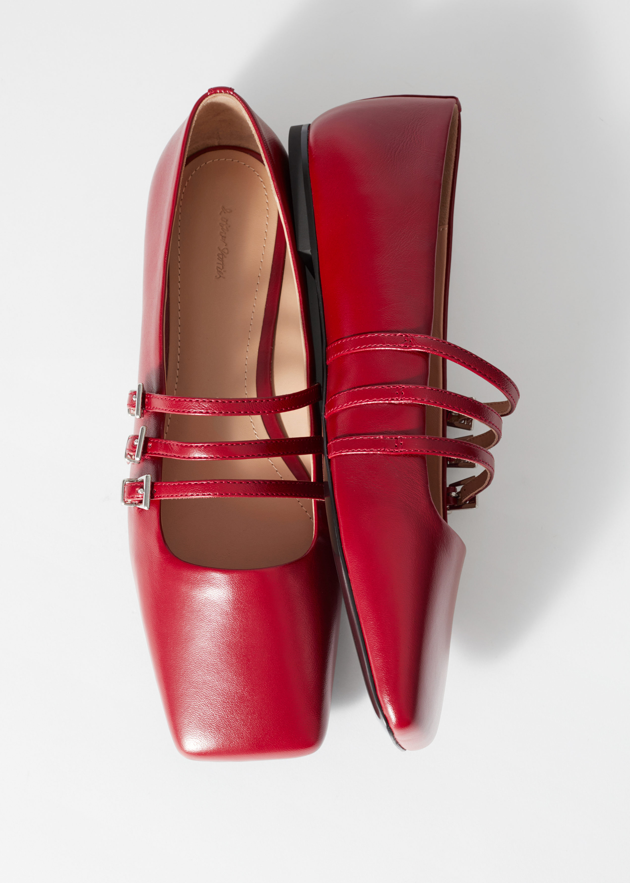 Mary-Jane Leather Ballet Flats - Ruby Red - & Other Stories US