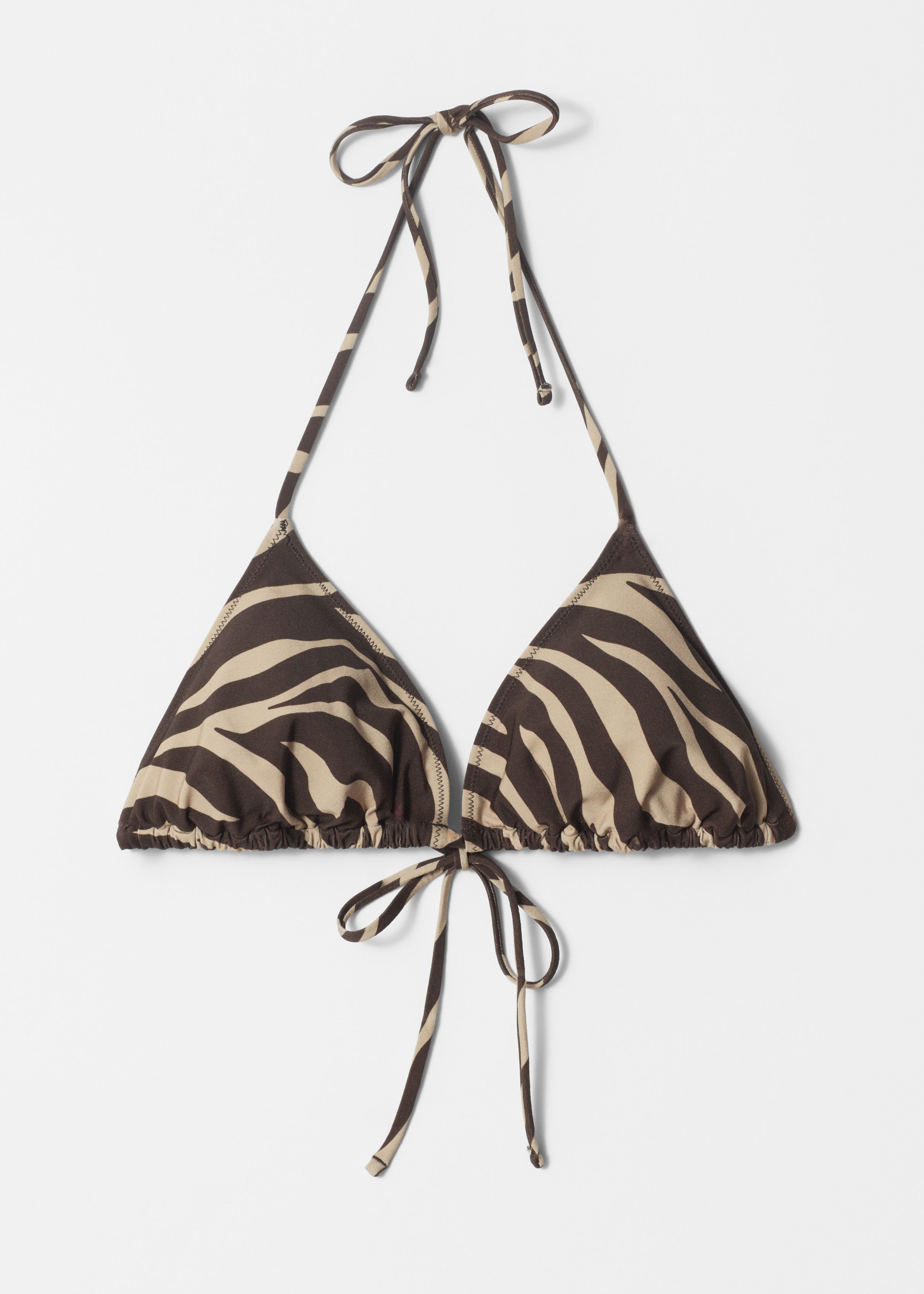Halterneck Triangle Bikini Top - Brown Zebra - & Other Stories US