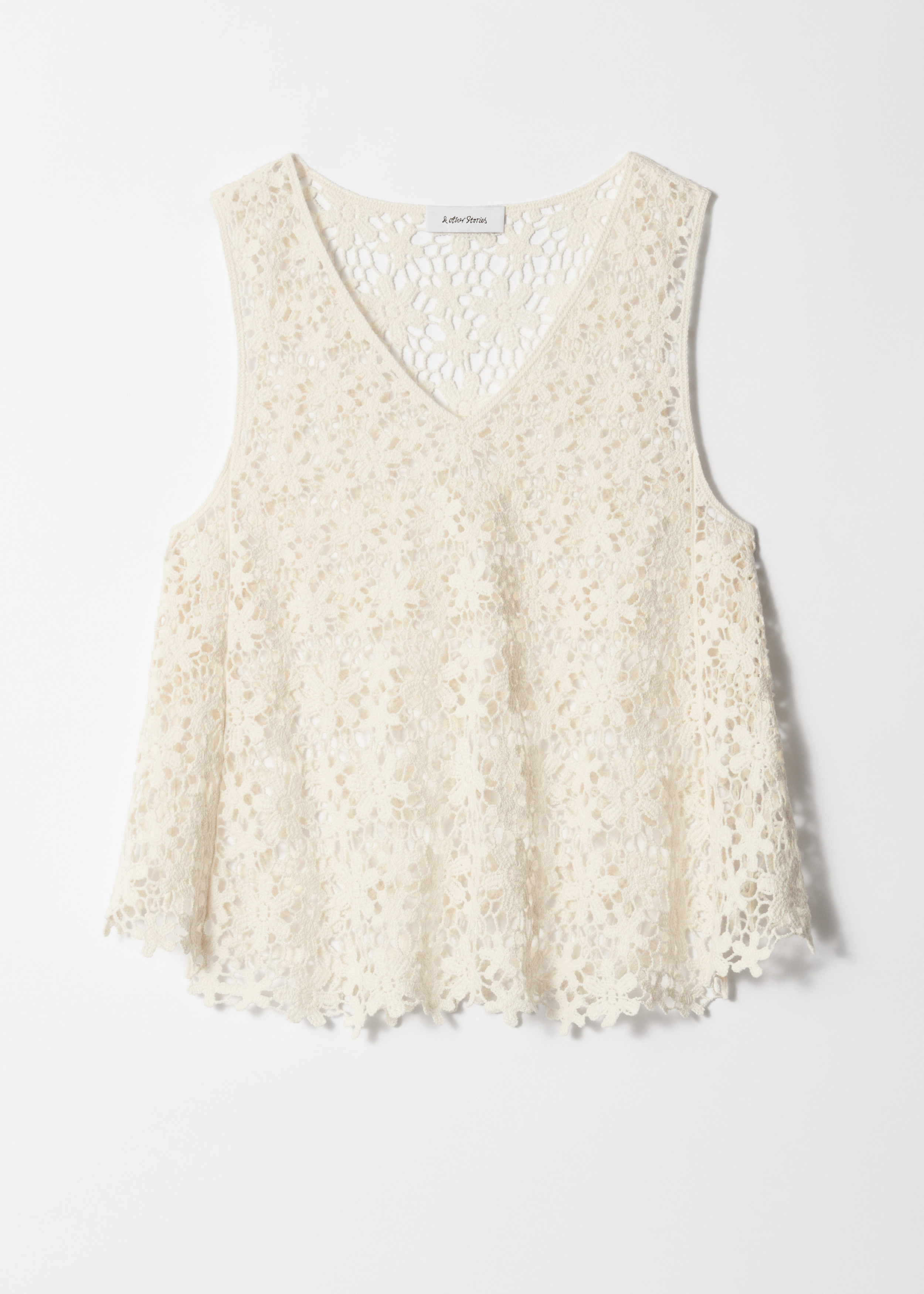 White Sleeveless Crochet Top
