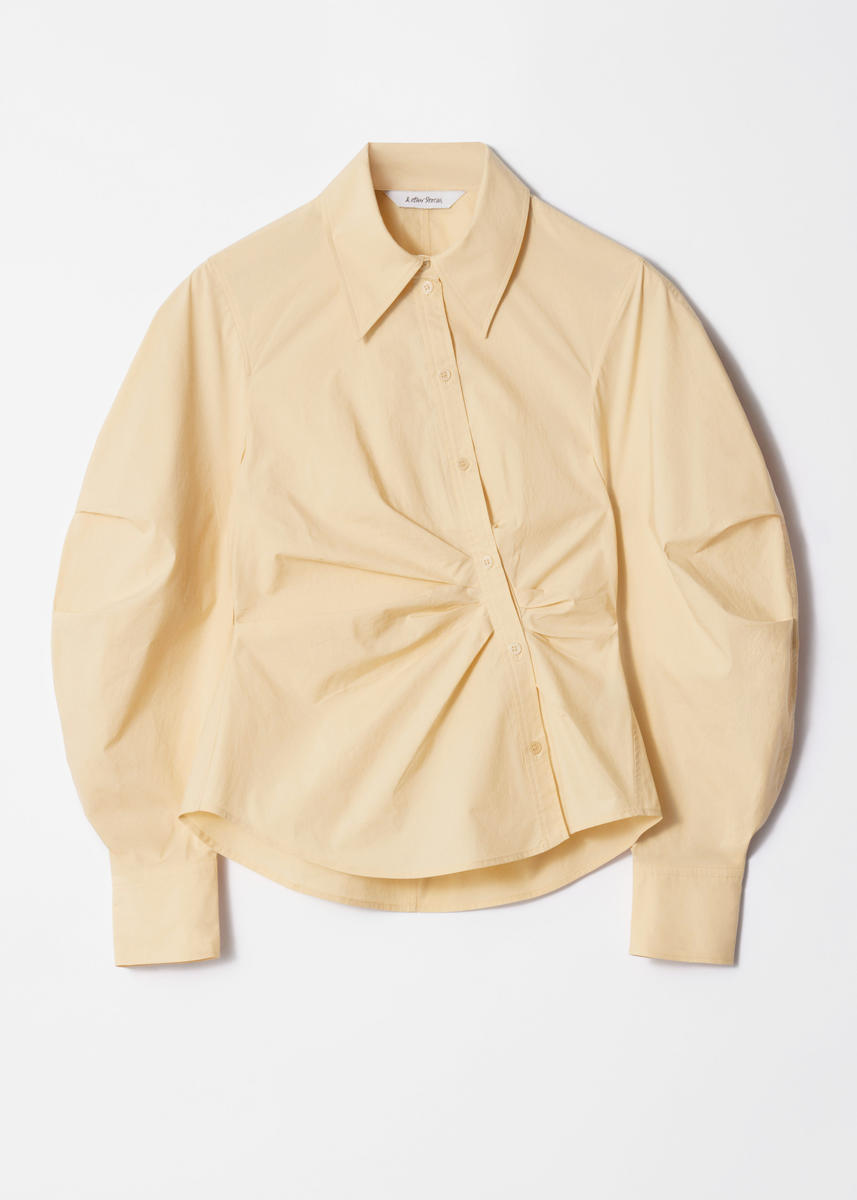 & Other Stories Asymmetrical Cotton Shirt In Yellow