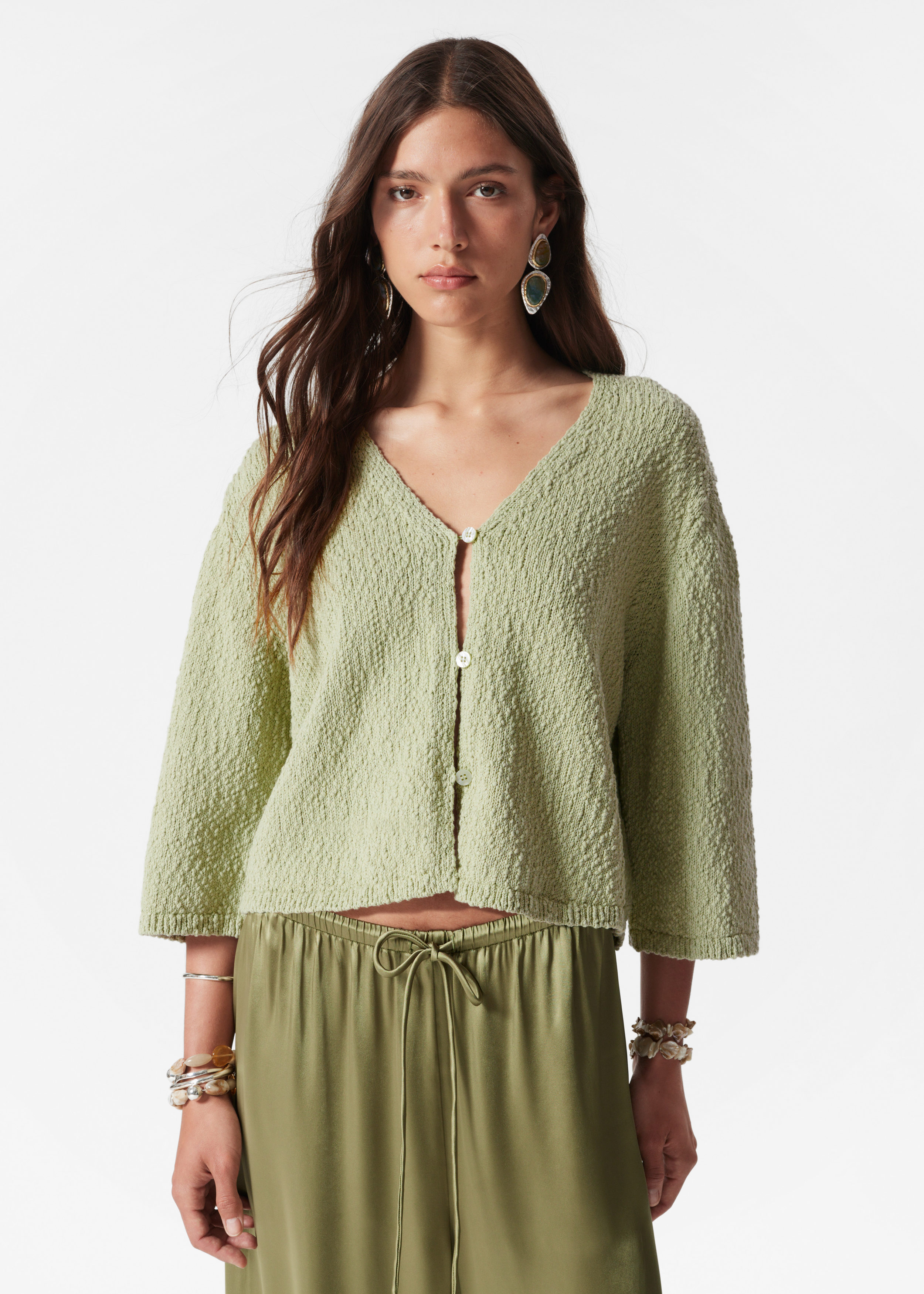 Cardigan en maille à manches courtes