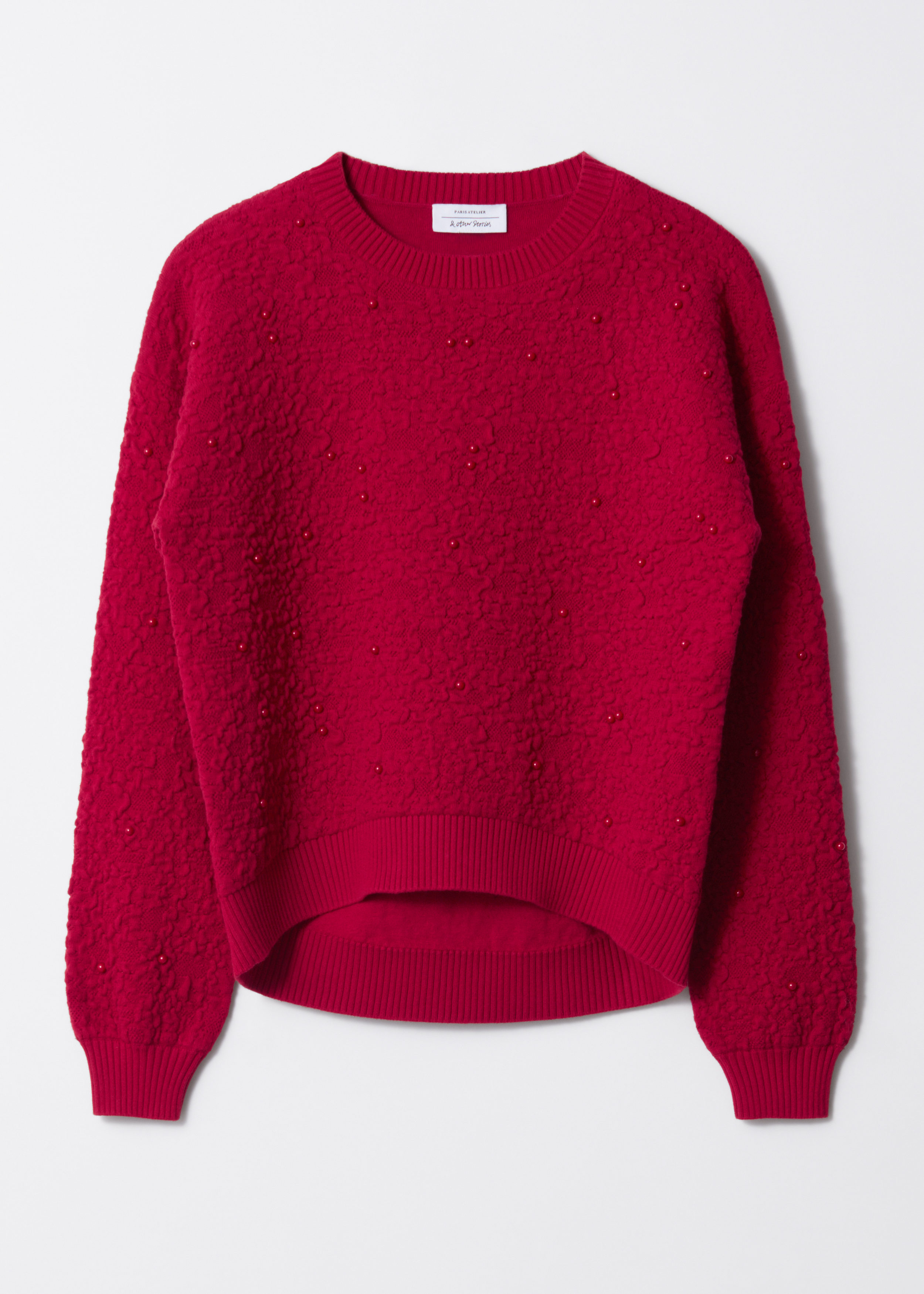Textured-Jacquard Knit Jumper