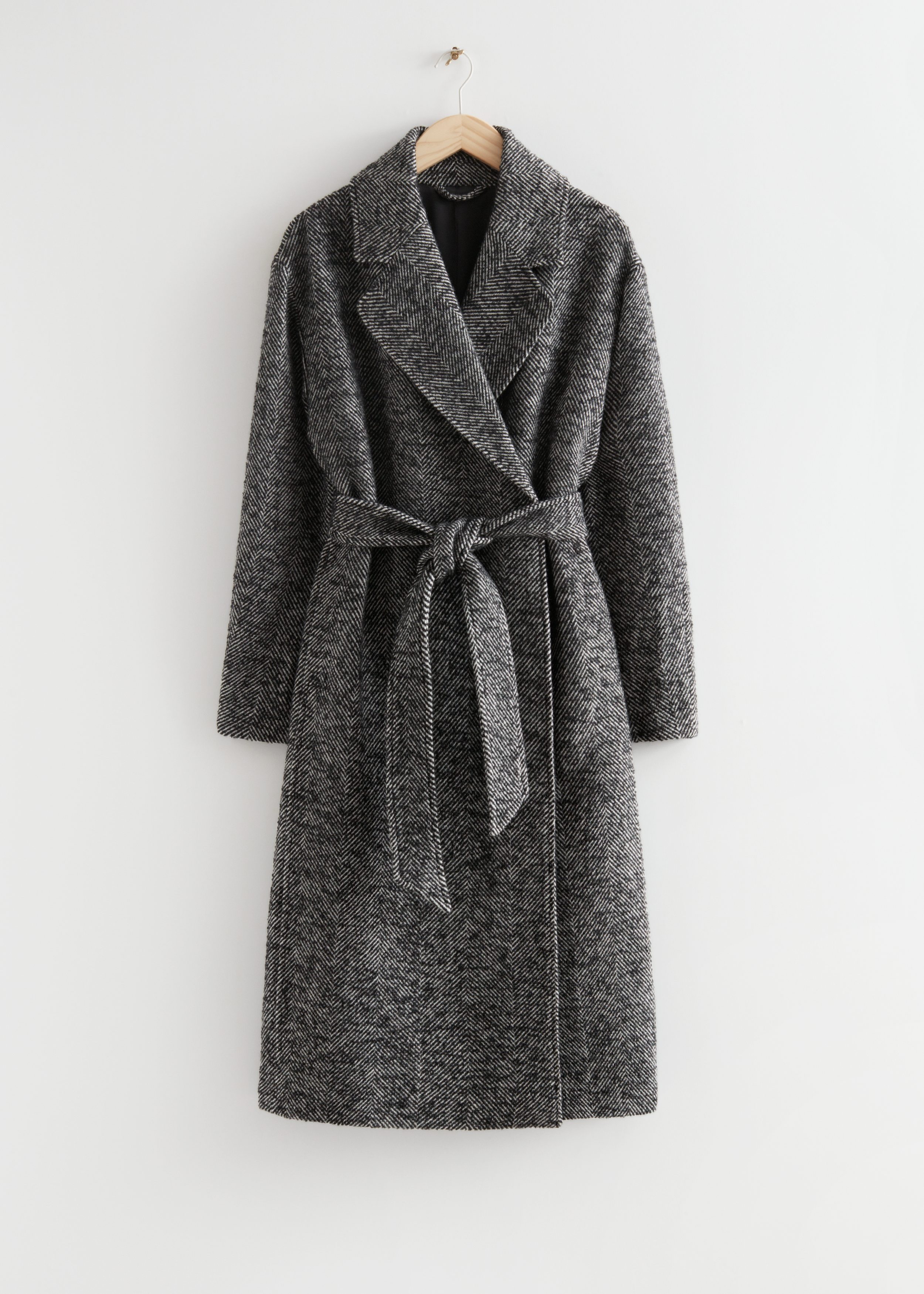 Bordeaux Belted Wool Coat