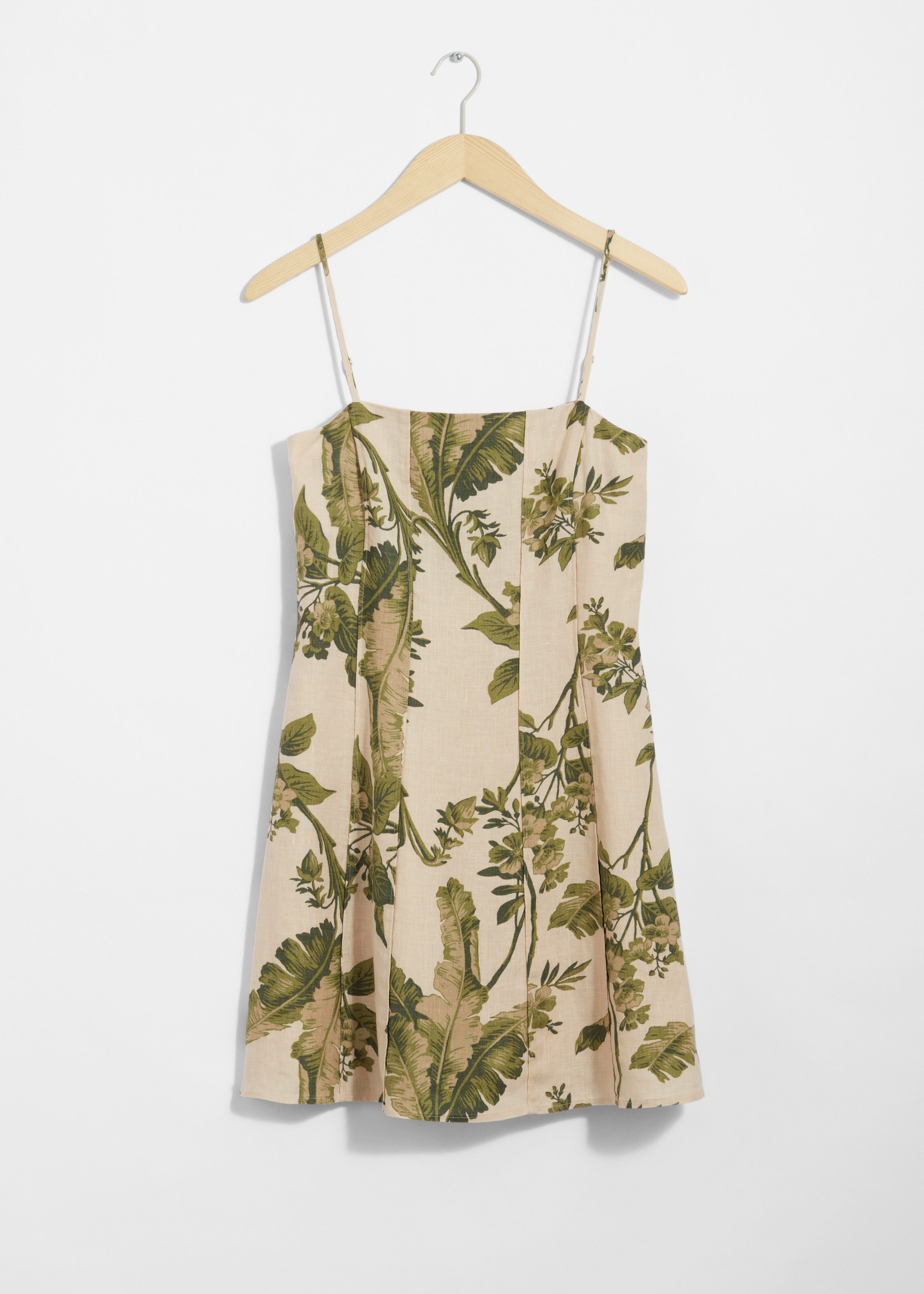 Strappy Linen Mini Dress - Green Florals - & Other Stories US
