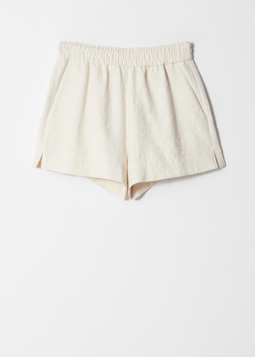 & Other Stories Pull-on Jacquard Shorts In Beige