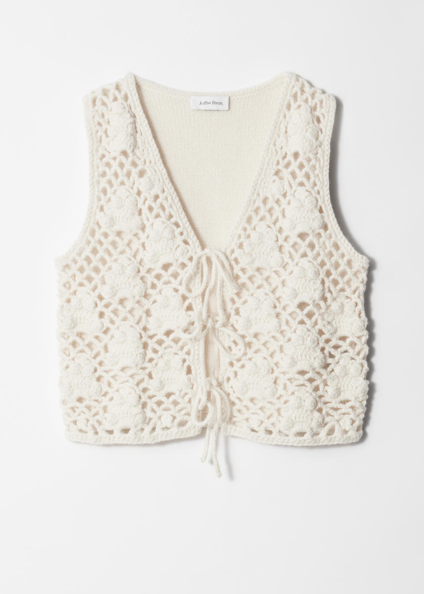 & Other Stories Crochet Vest In White