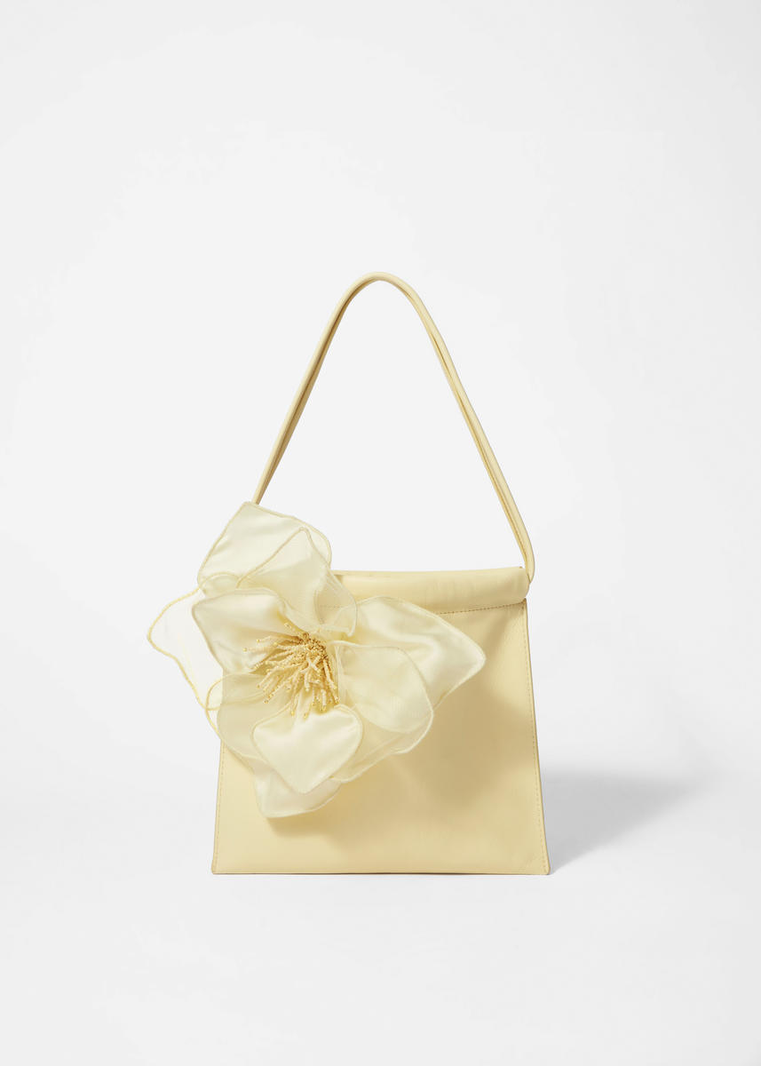 & Other Stories Floral-appliqué Leather Pouch In Yellow