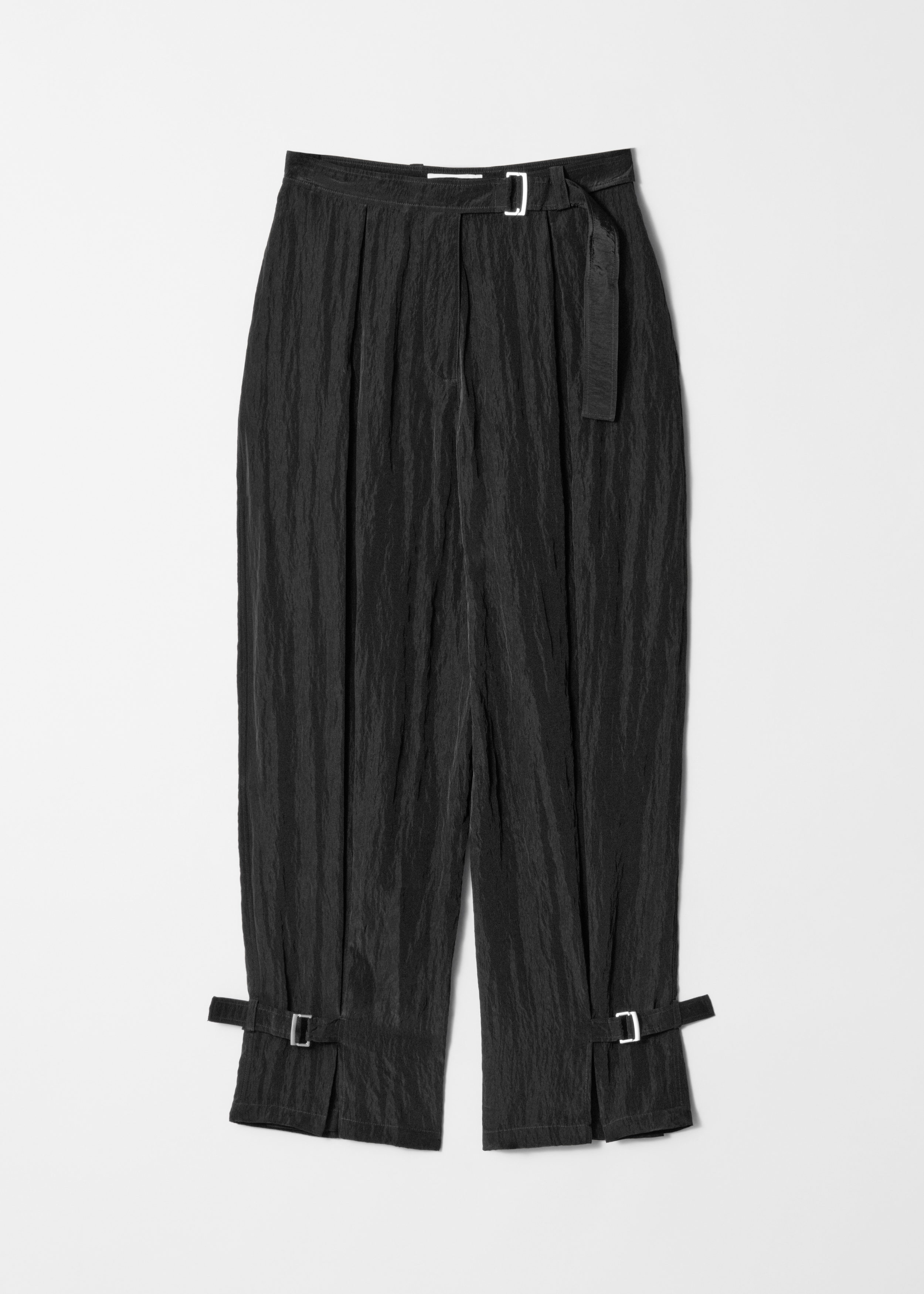 Belted Box-Pleat Trousers Black Other Stories BE