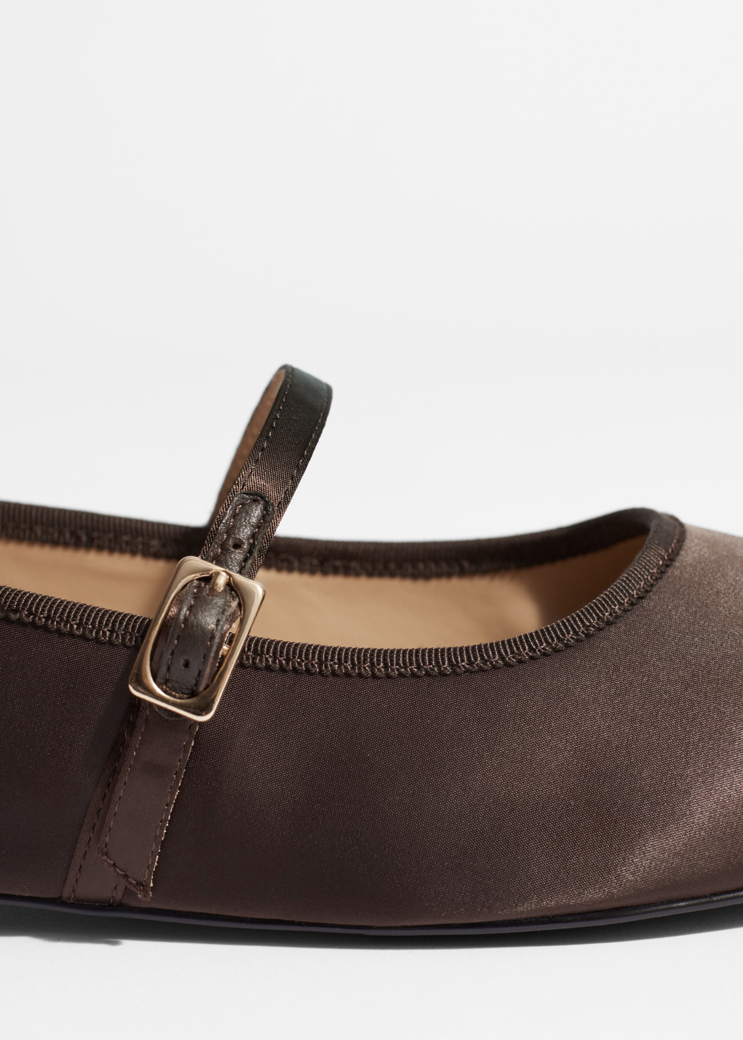 Square-Toe Ballet Flats Brown Shoes Other Stories AD