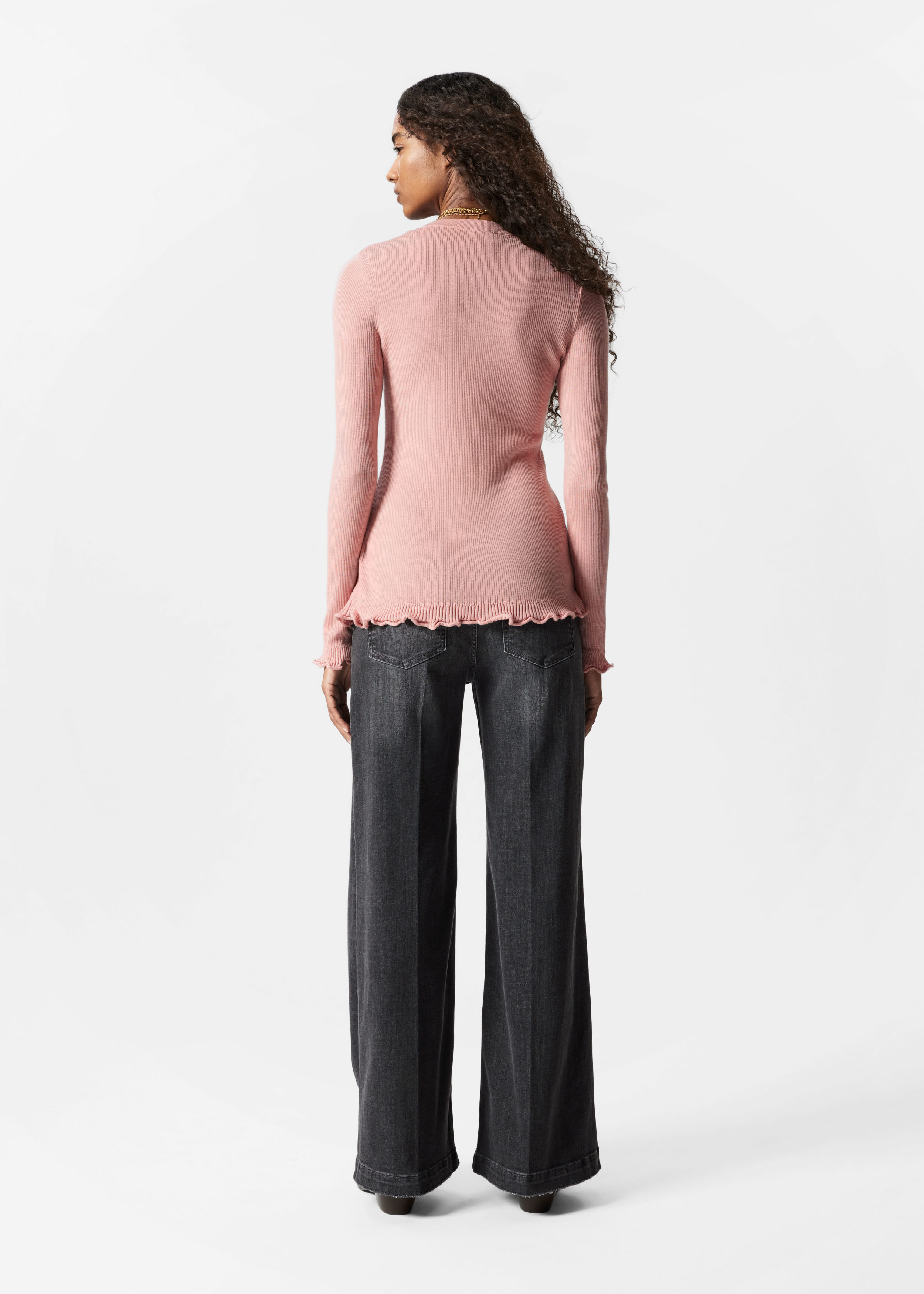 Ruffled-Slit Top - Light pink - & Other Stories AD