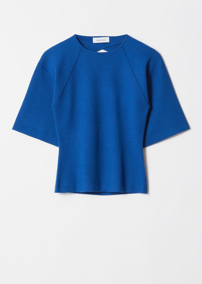 & Other Stories Wide-sleeve Open-back Top In Blue