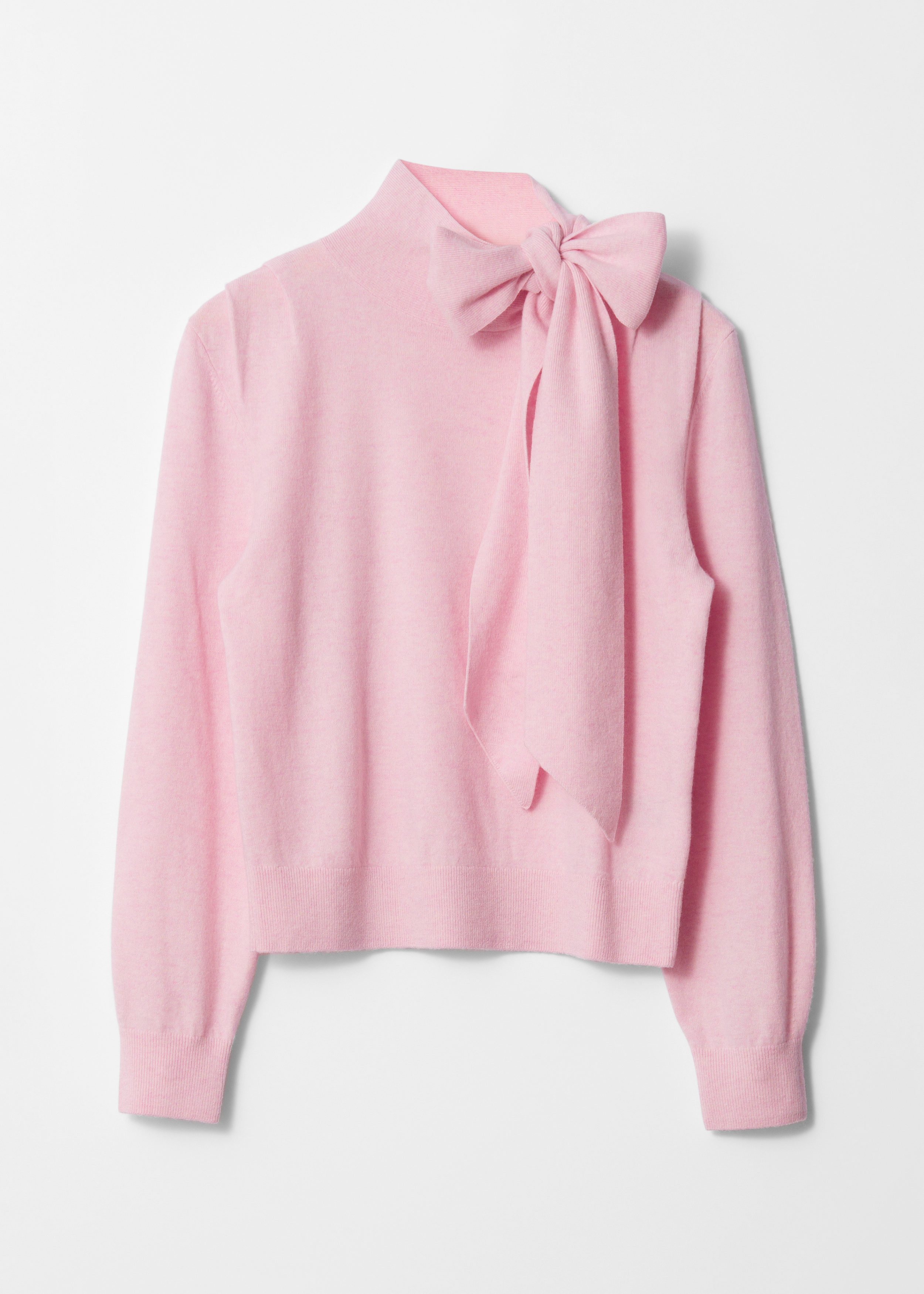 Merino Tie Neck Jumper Pink Sweaters Other Stories NL