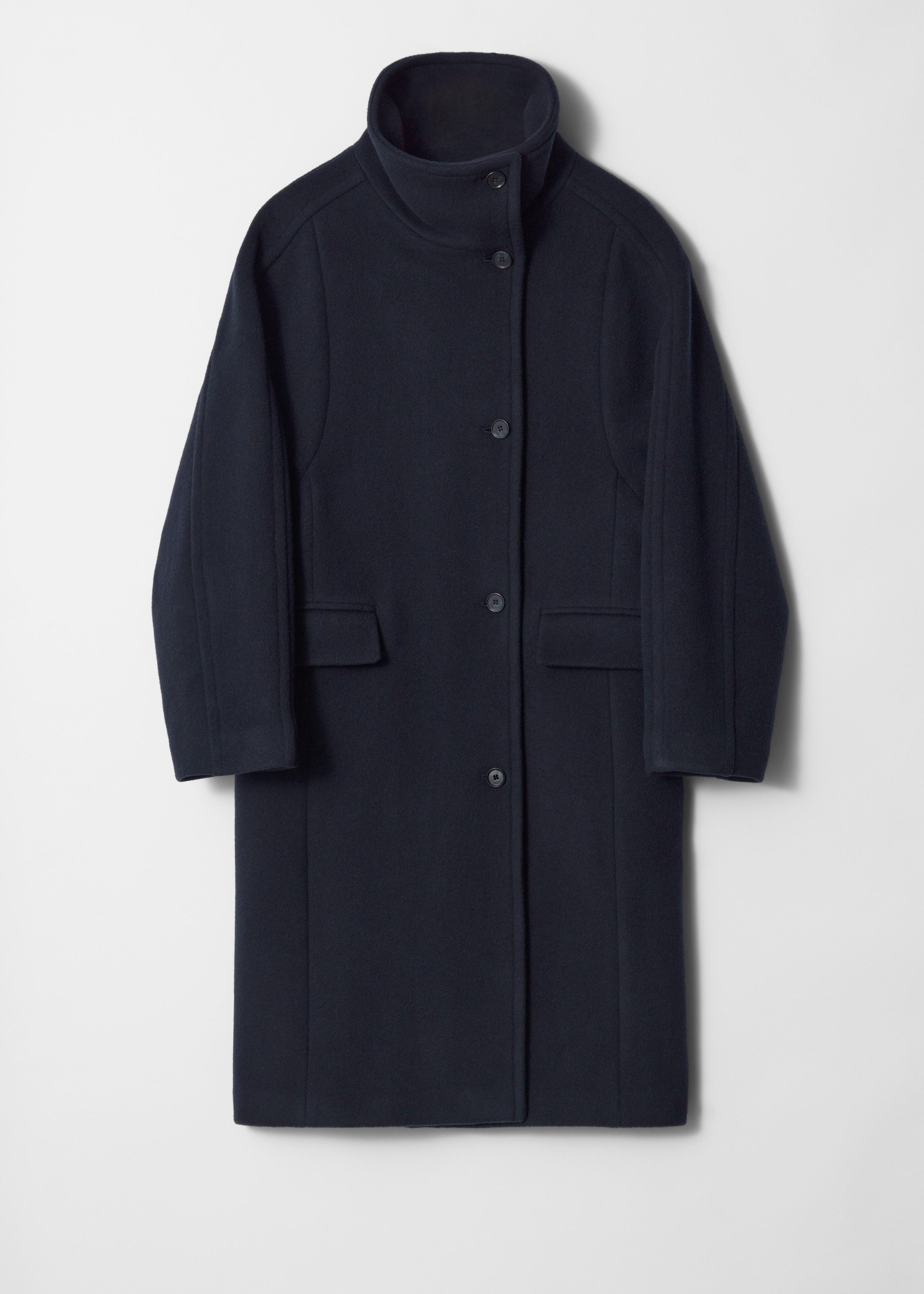 Funnel Neck Coat Mens Longline Funnel Coat Warehouse Wool Blend