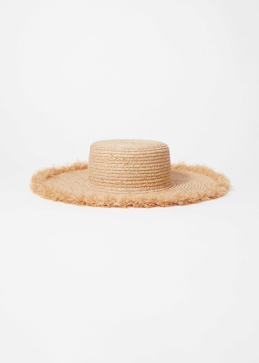 & Other Stories Frayed Fedora Straw Hat In Beige
