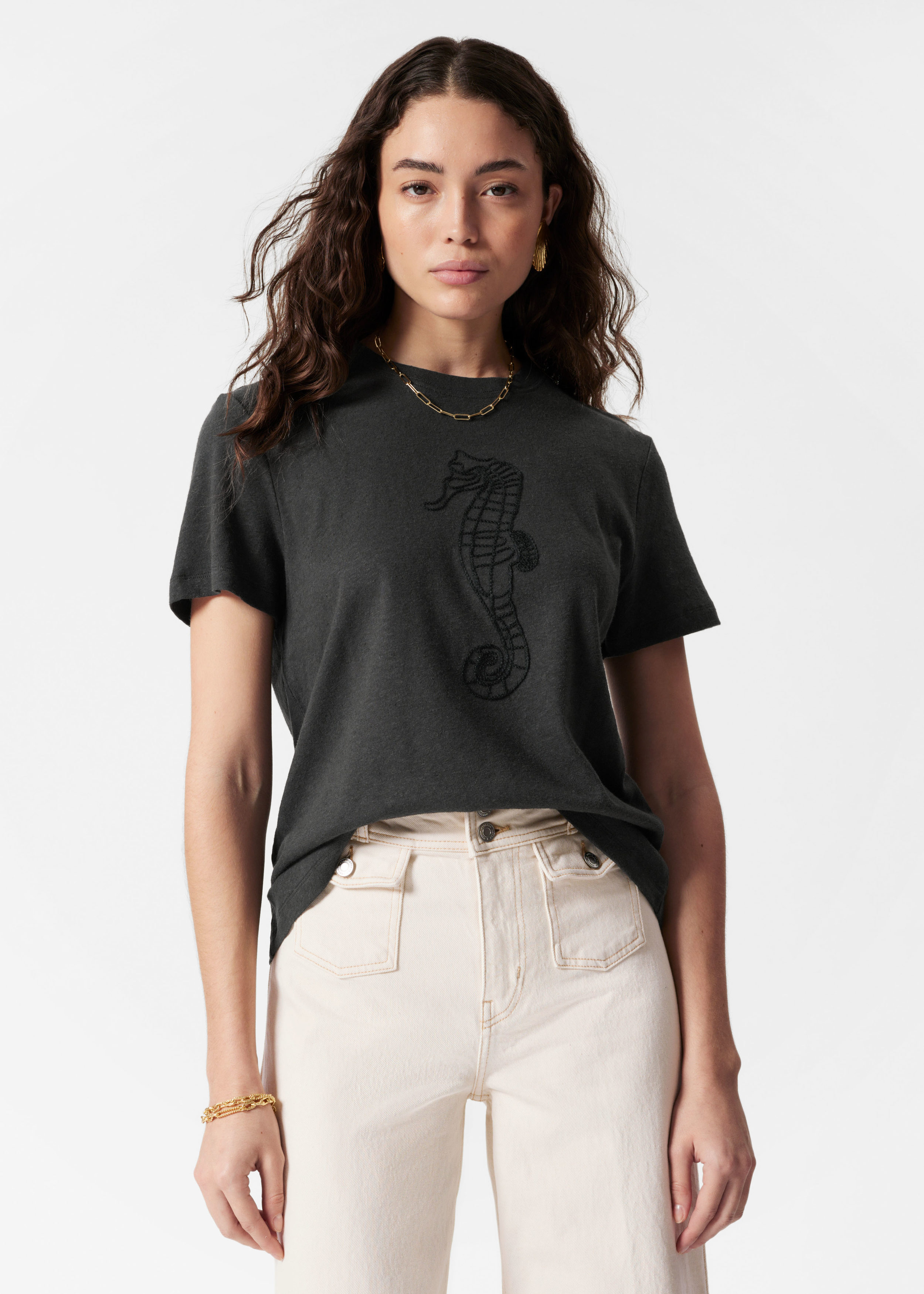 Linen-Blend T-Shirt