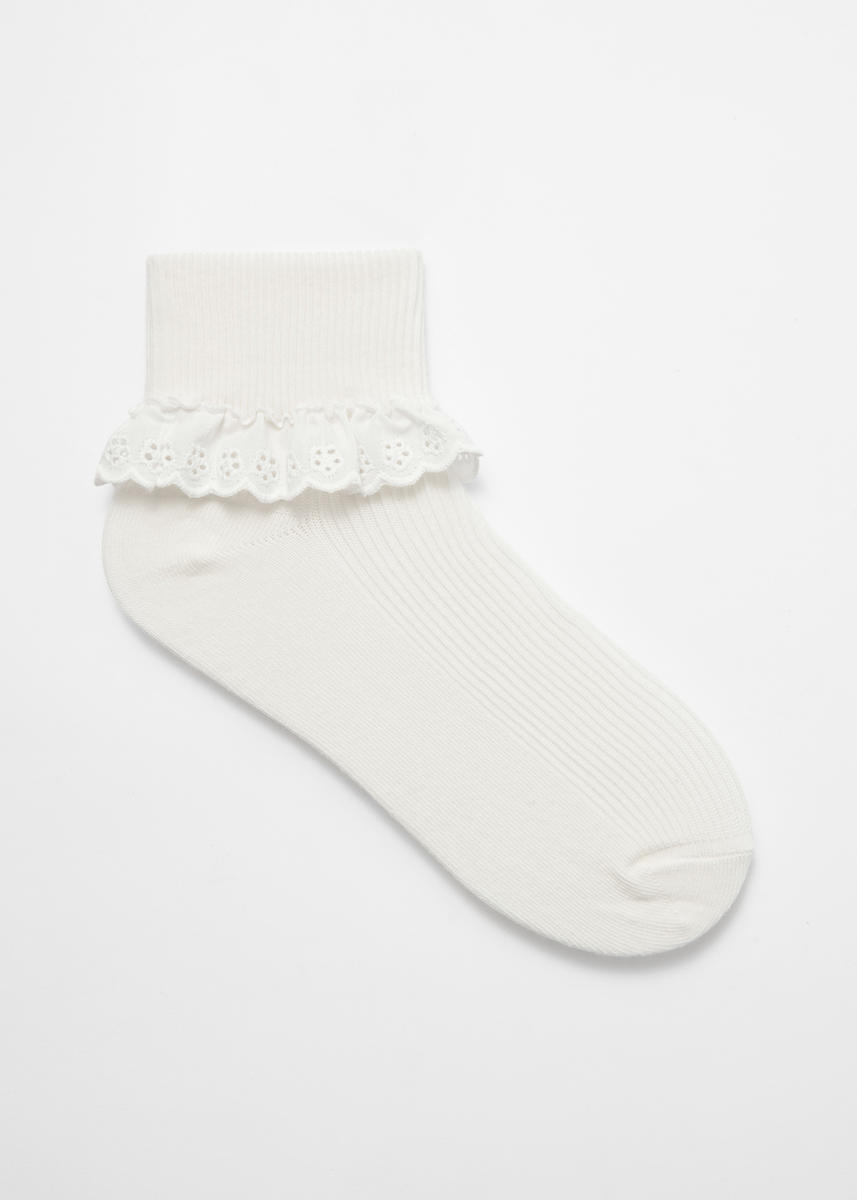 & Other Stories Embroidered Frill Socks
