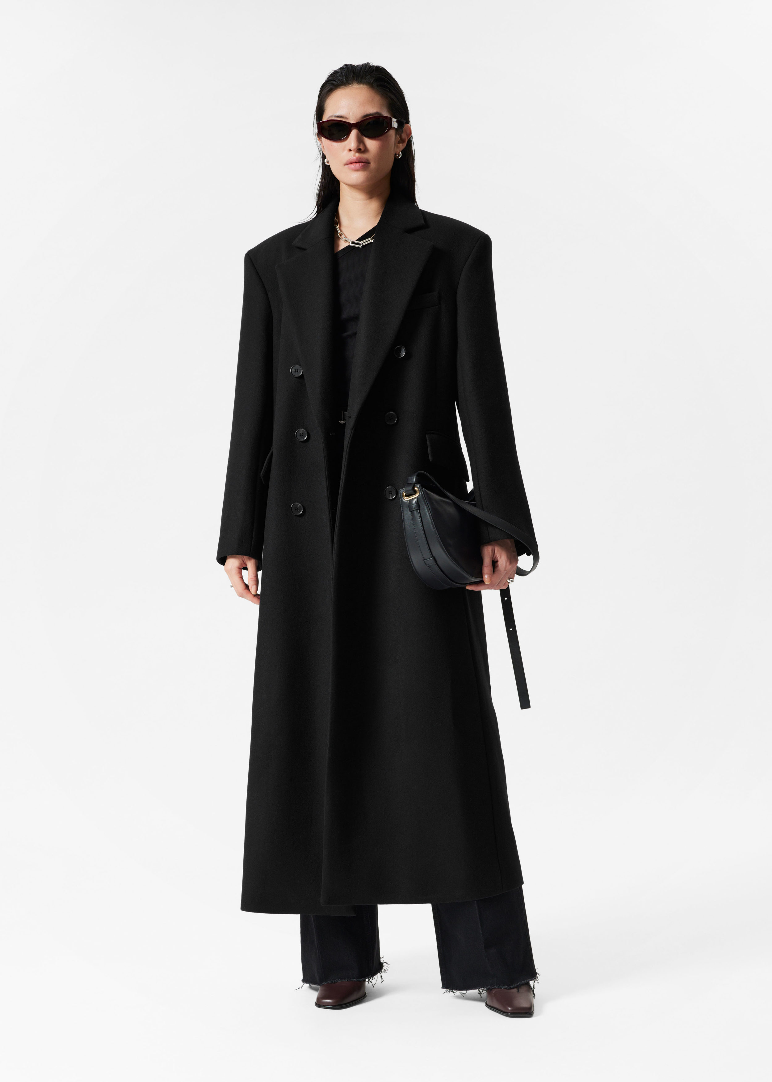 Long Wool Coat Black Coats Other Stories DK