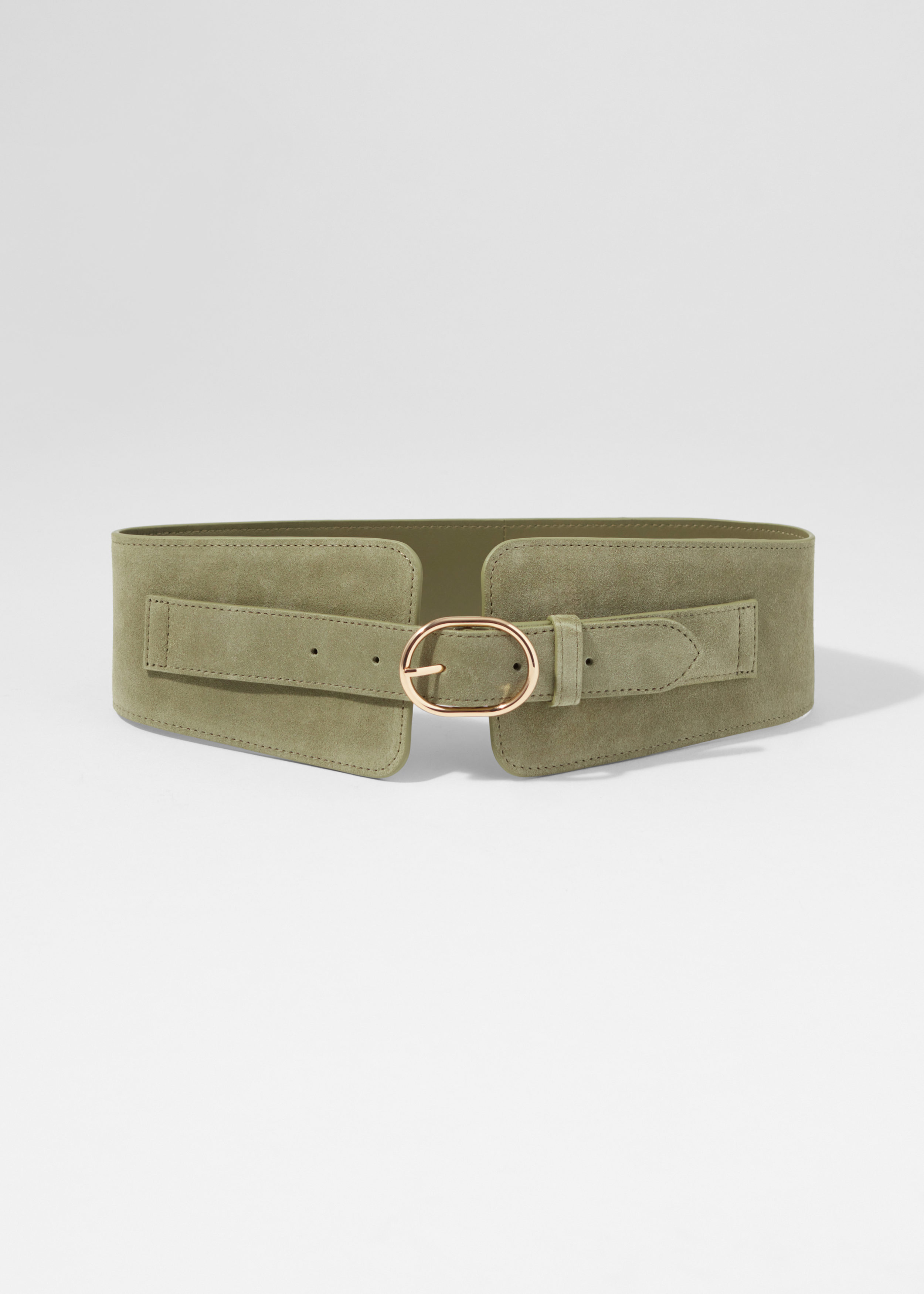Wide Suede Waist Belt Khaki Green Other Stories US