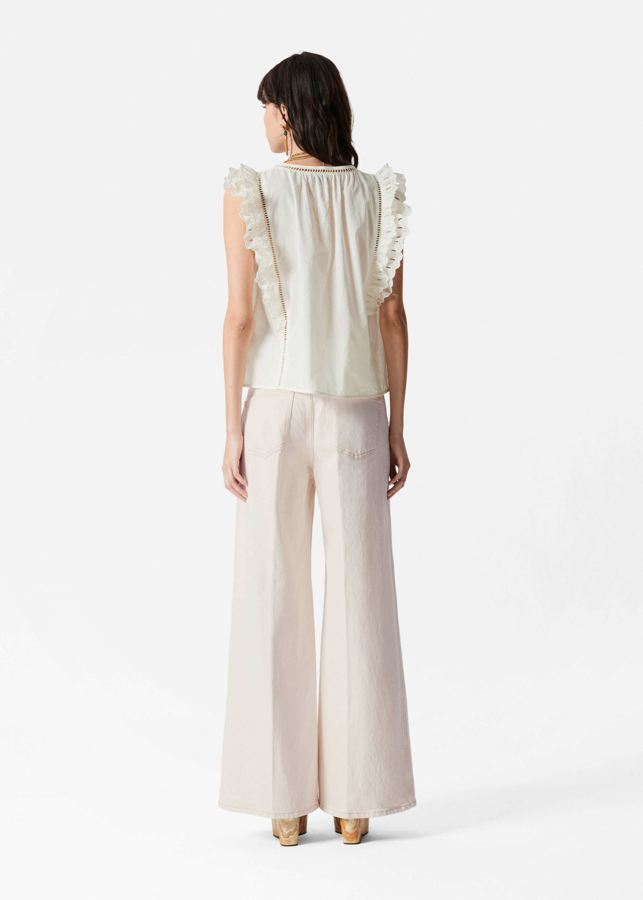 Embroidered Frill Top - Cream - Tops - & Other Stories AD