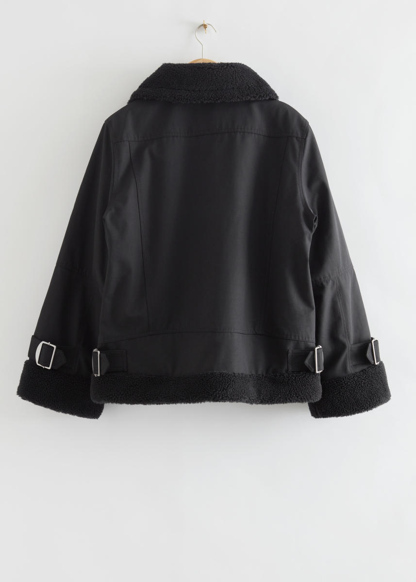 & Other Stories Relaxed Aviator Jacket In Black