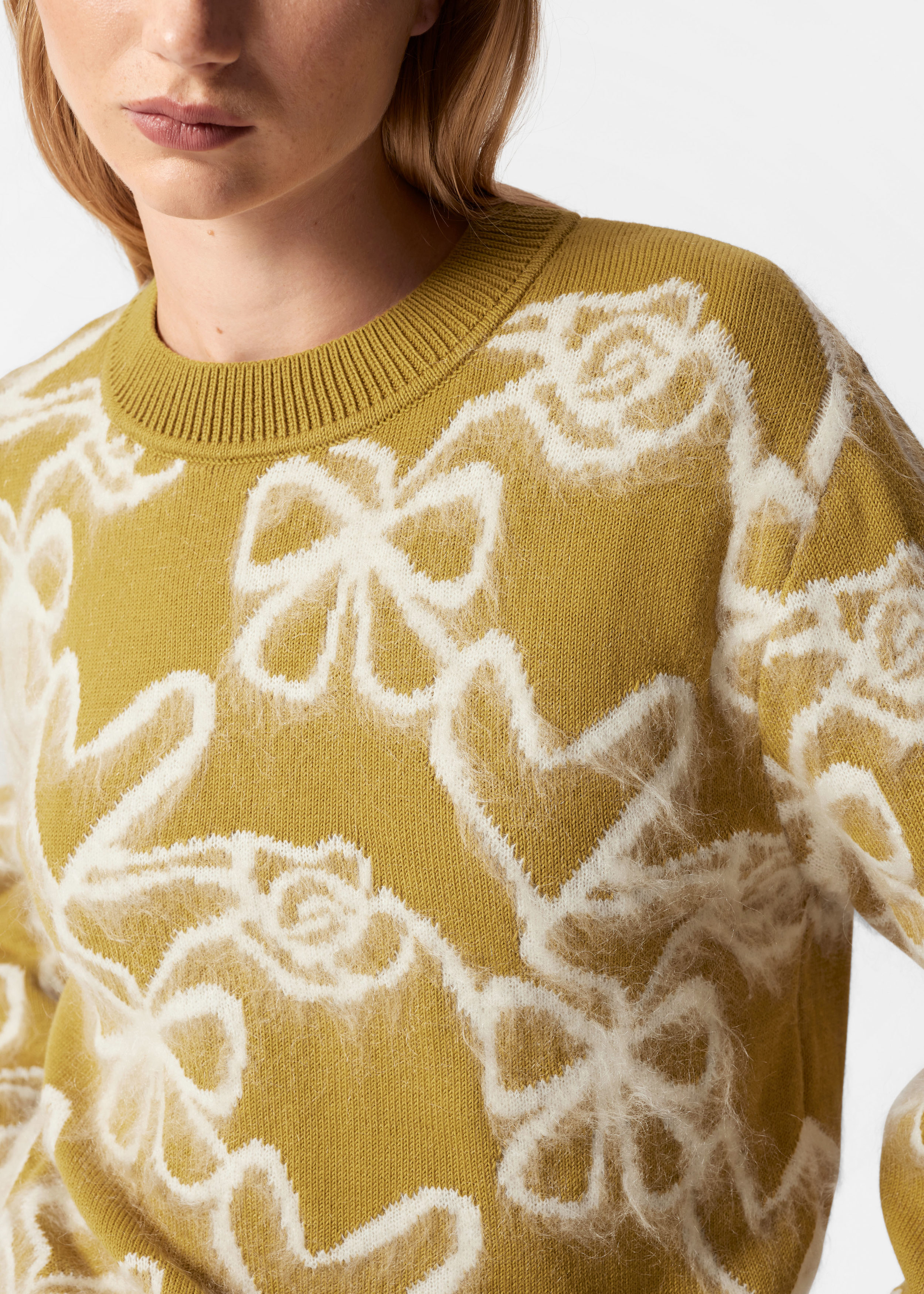 Patterned Intarsia-Knit Jumper - Green/White - & Other Patterned Intarsia-Knit Jumper - Green/White - & Other
