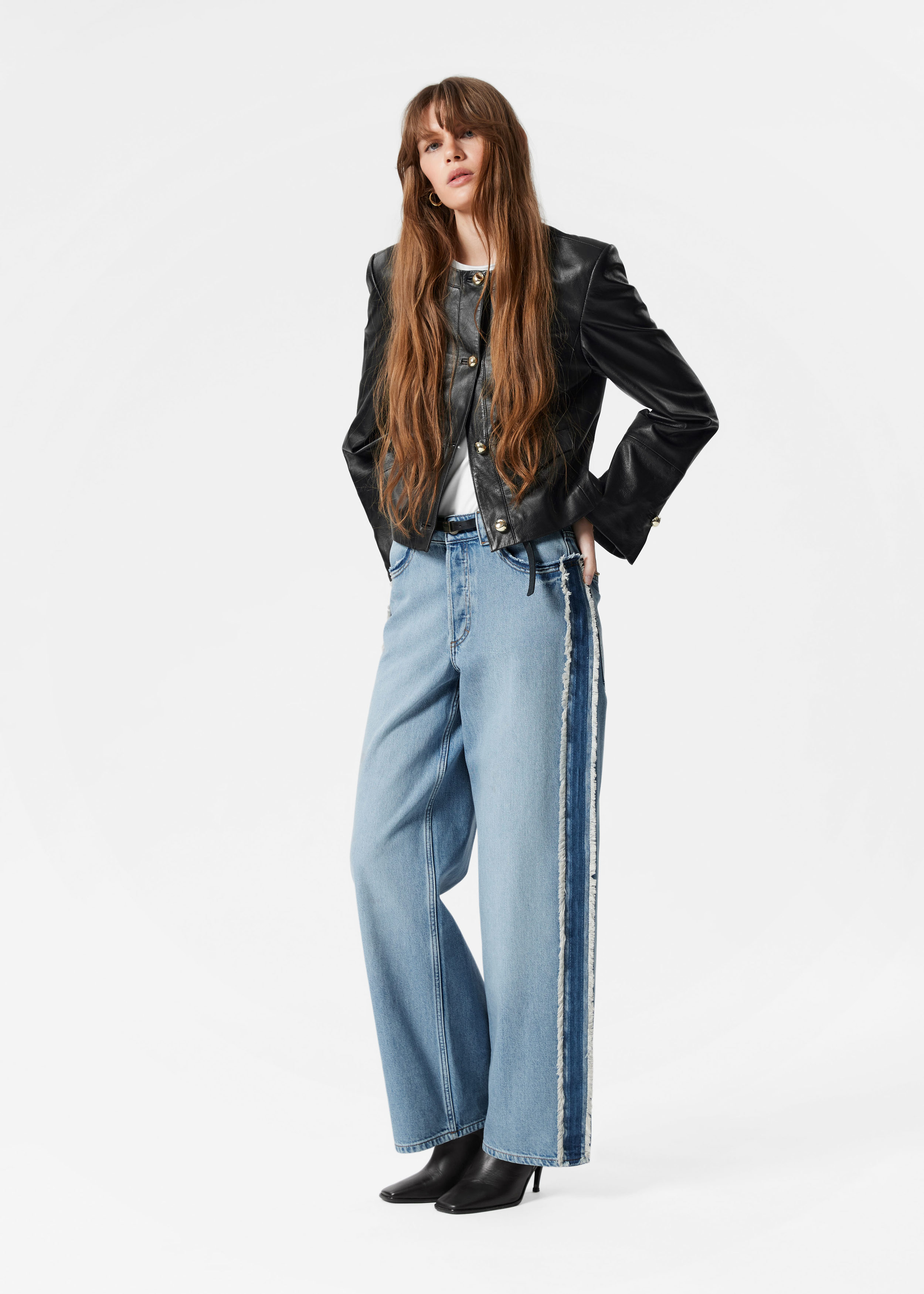 & Other Stories high rise straight leg jeans in light blue