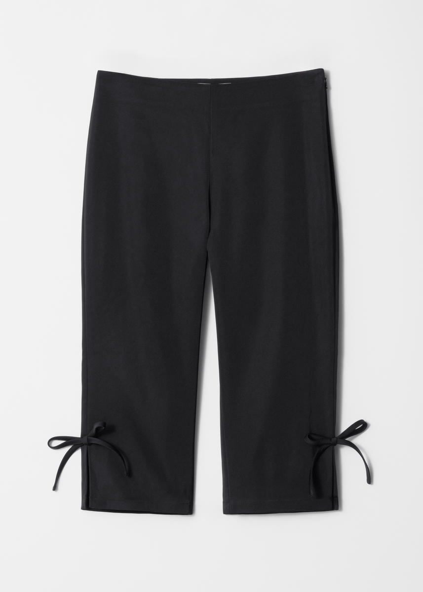 & Other Stories Ribbon-detailed Capri Trousers In Black