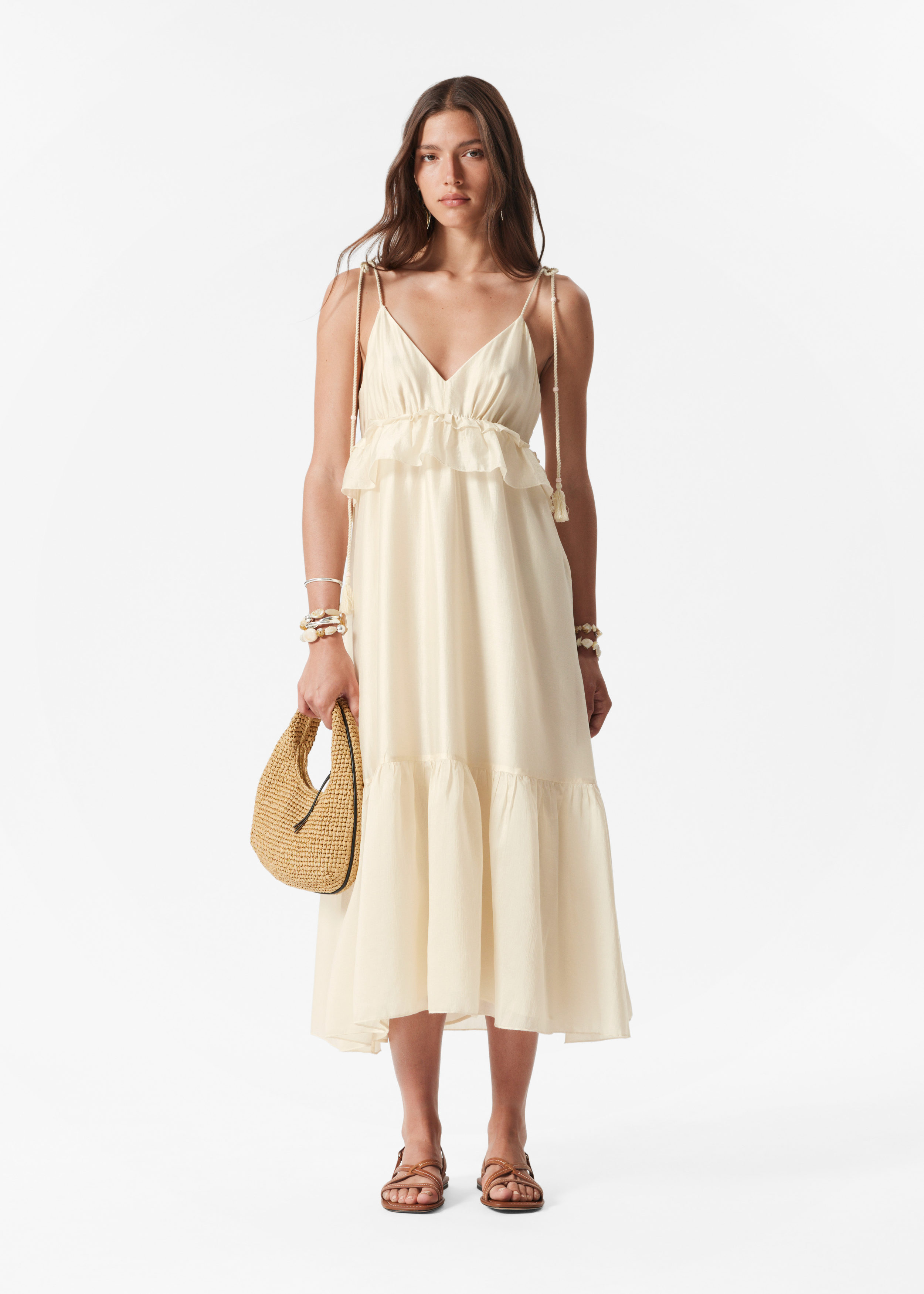 Robe midi à bretelles