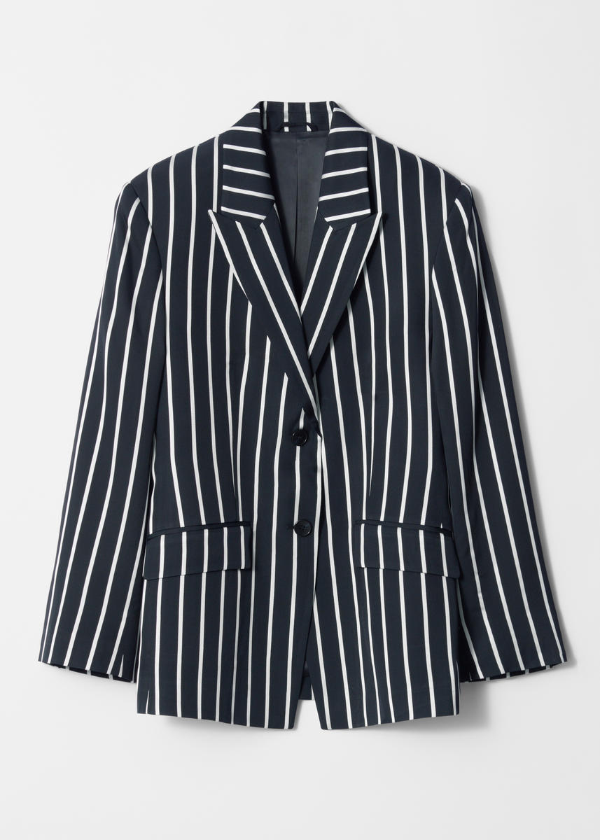 & Other Stories Tailored Wide-shoulder Blazer In Blue