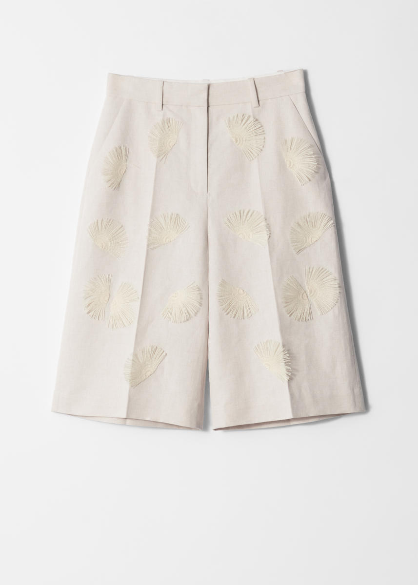 & Other Stories Linen-blend Bermuda Shorts In White