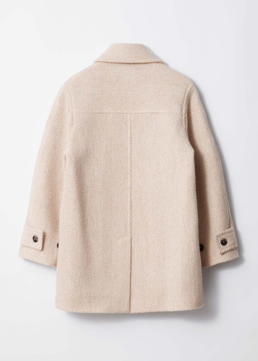 & Other Stories Single-breasted Mid-length Wool Coat In White