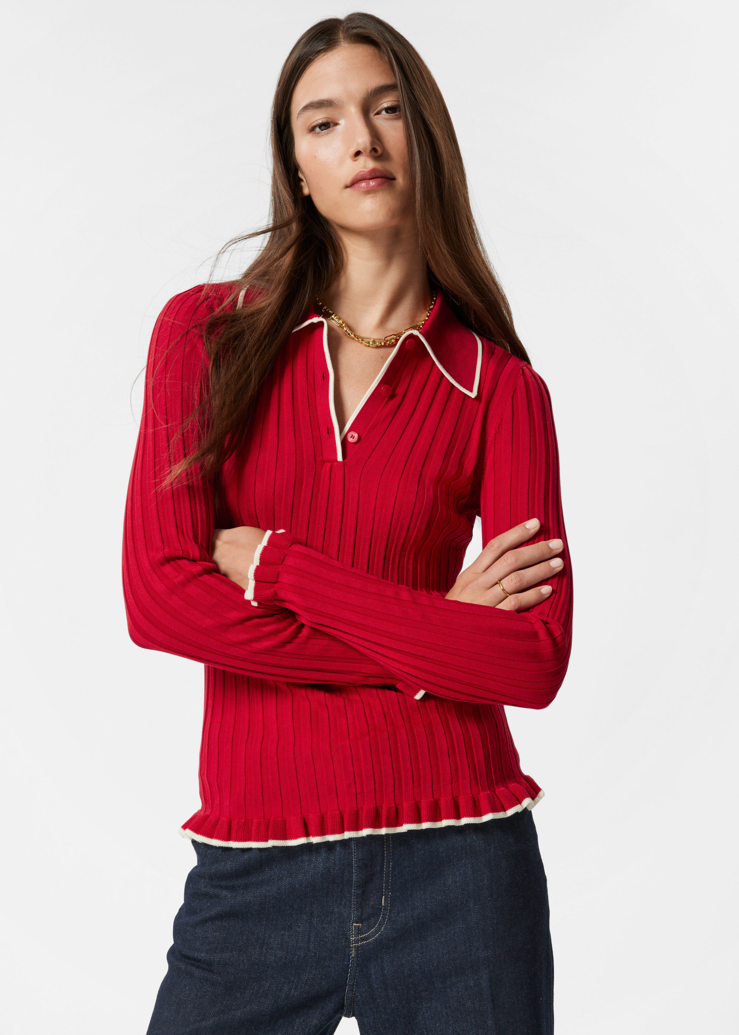 トップス PRANK PROJECT Ribbed Knit Polo Shirt PRANK PROJECT Ribbed Knit Polo Shirt