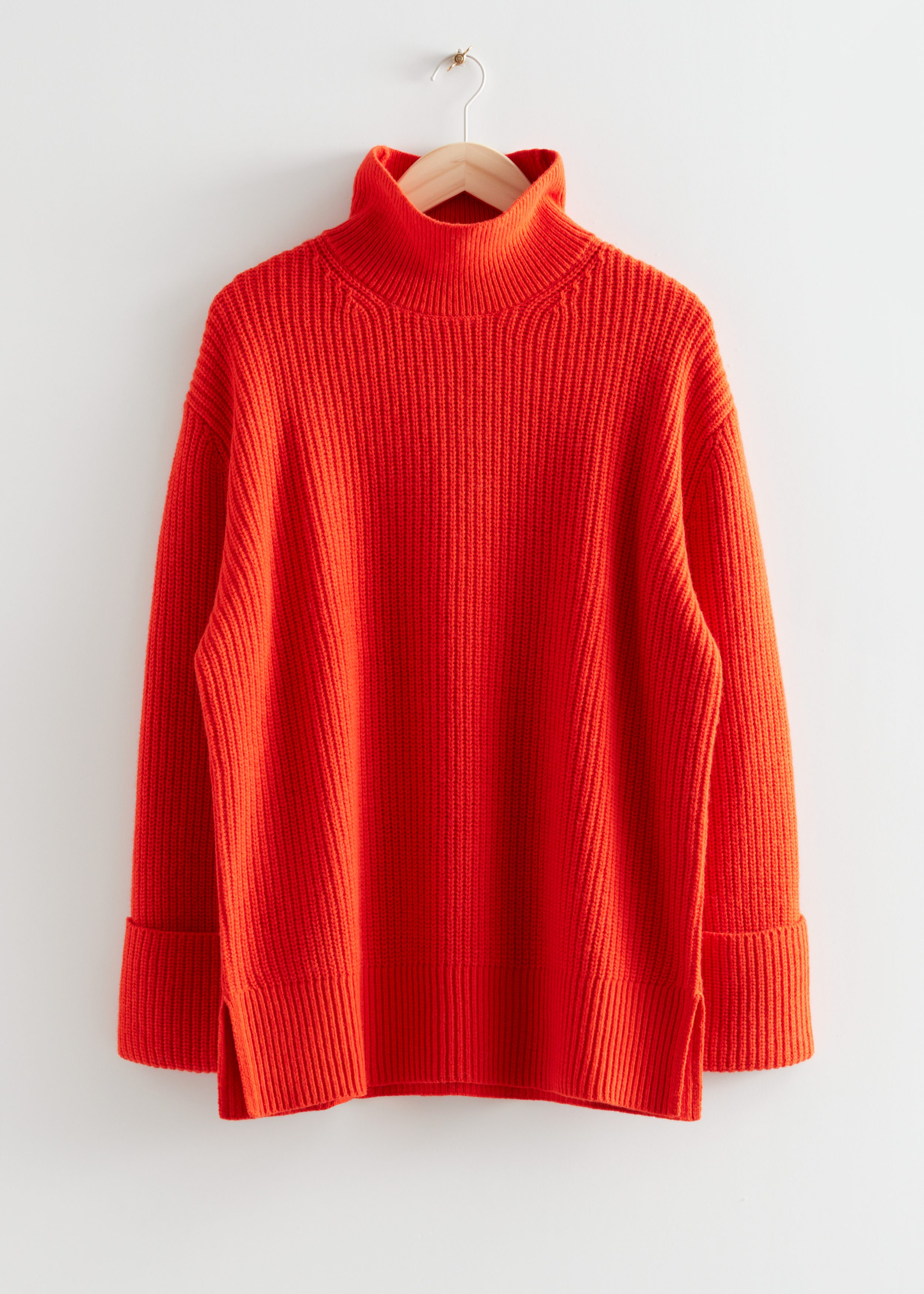 Oversized Turtleneck Knit Jumper Orange Other Stories BE