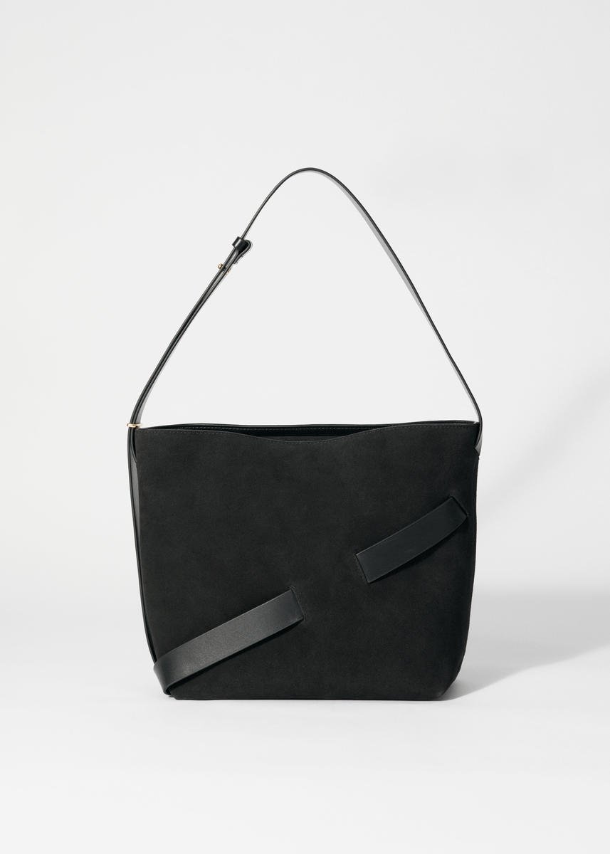 Suede Bucket Bag - Black