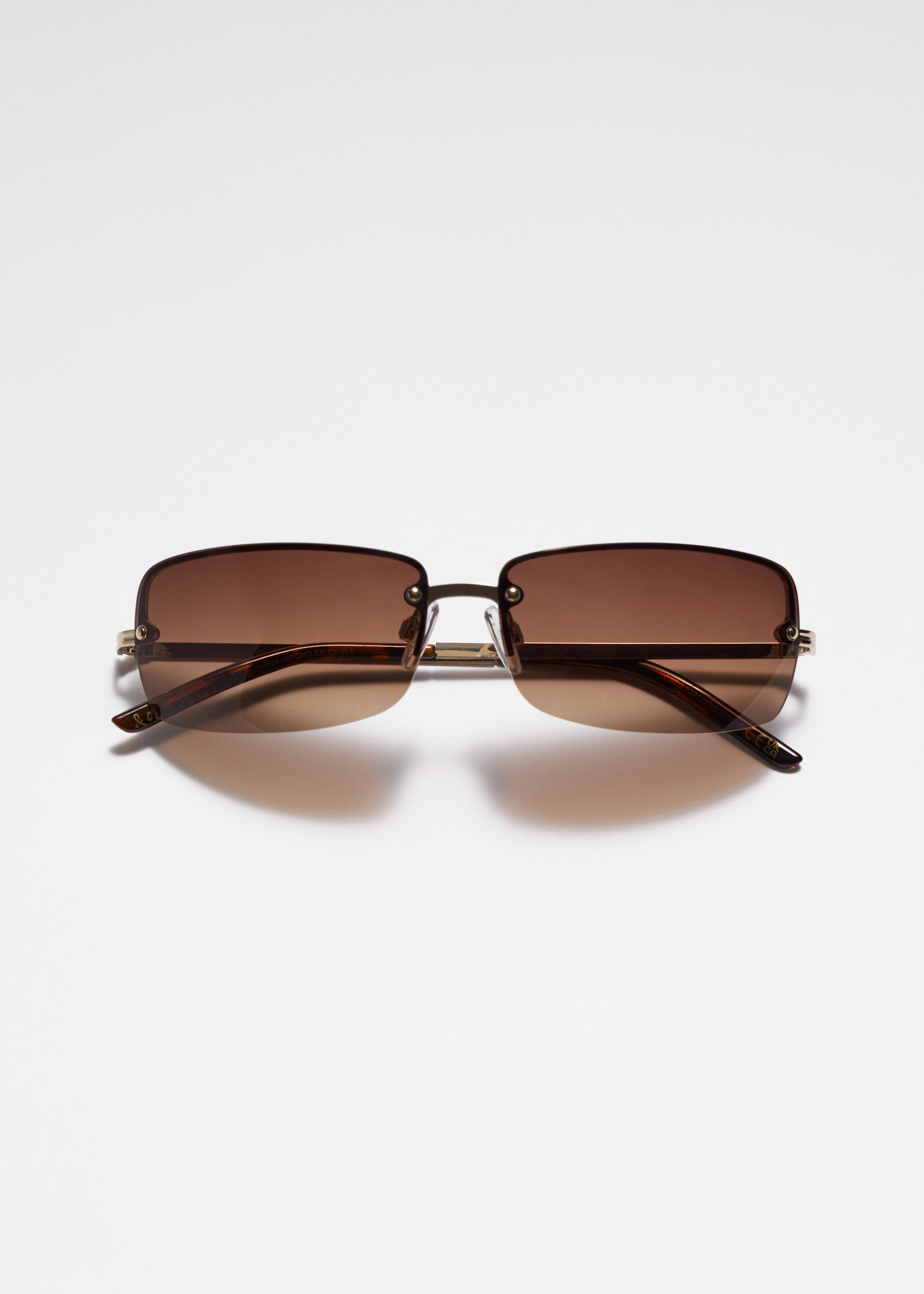 Brown rimless sunglasses online