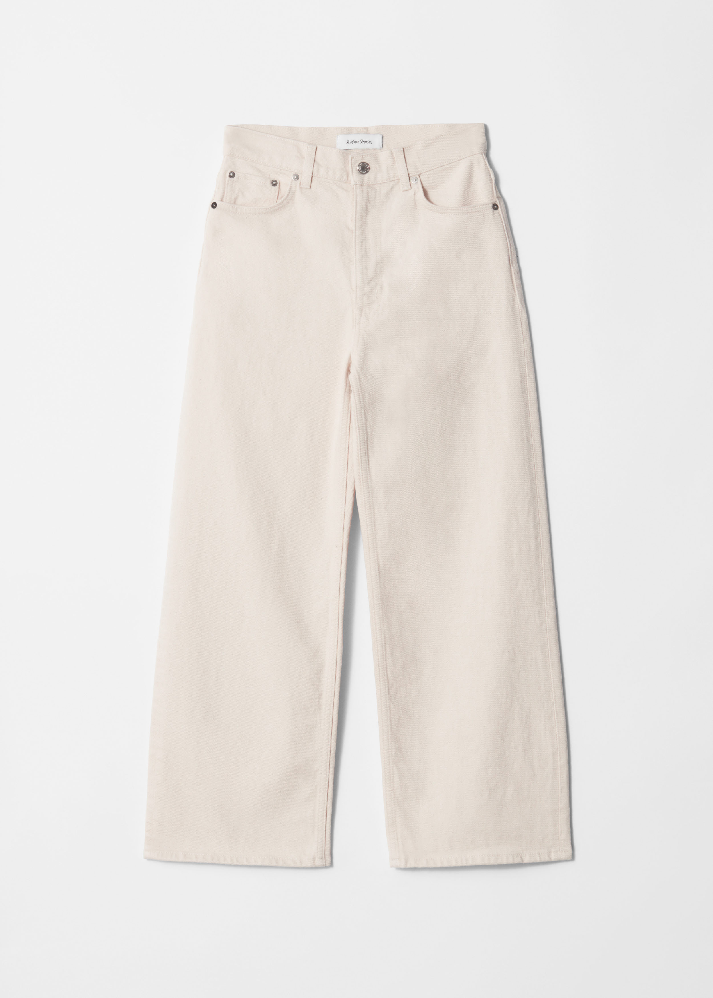 White High Waist Cropped Wide Leg Jeans main image 1