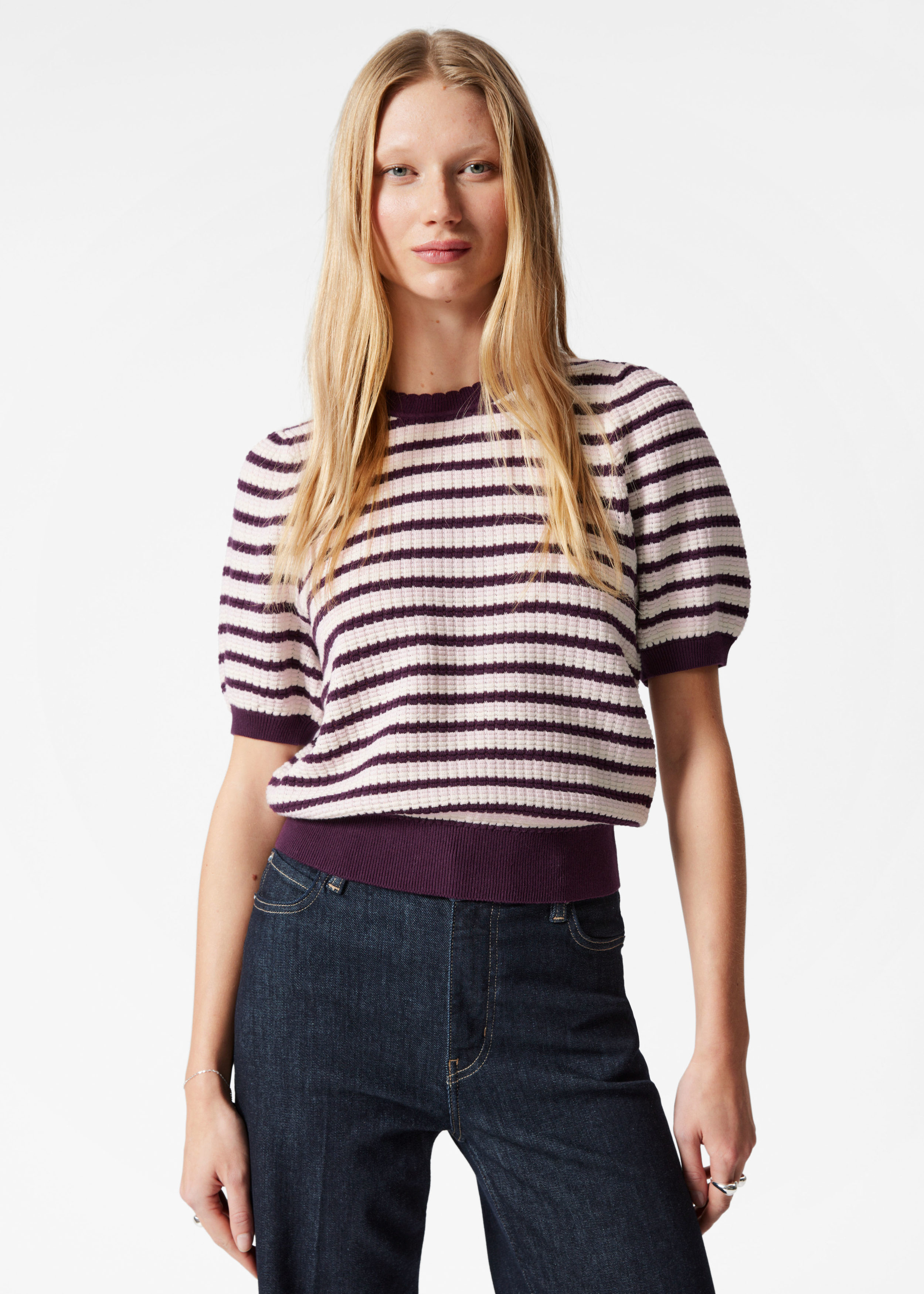 Scalloped Knit Top