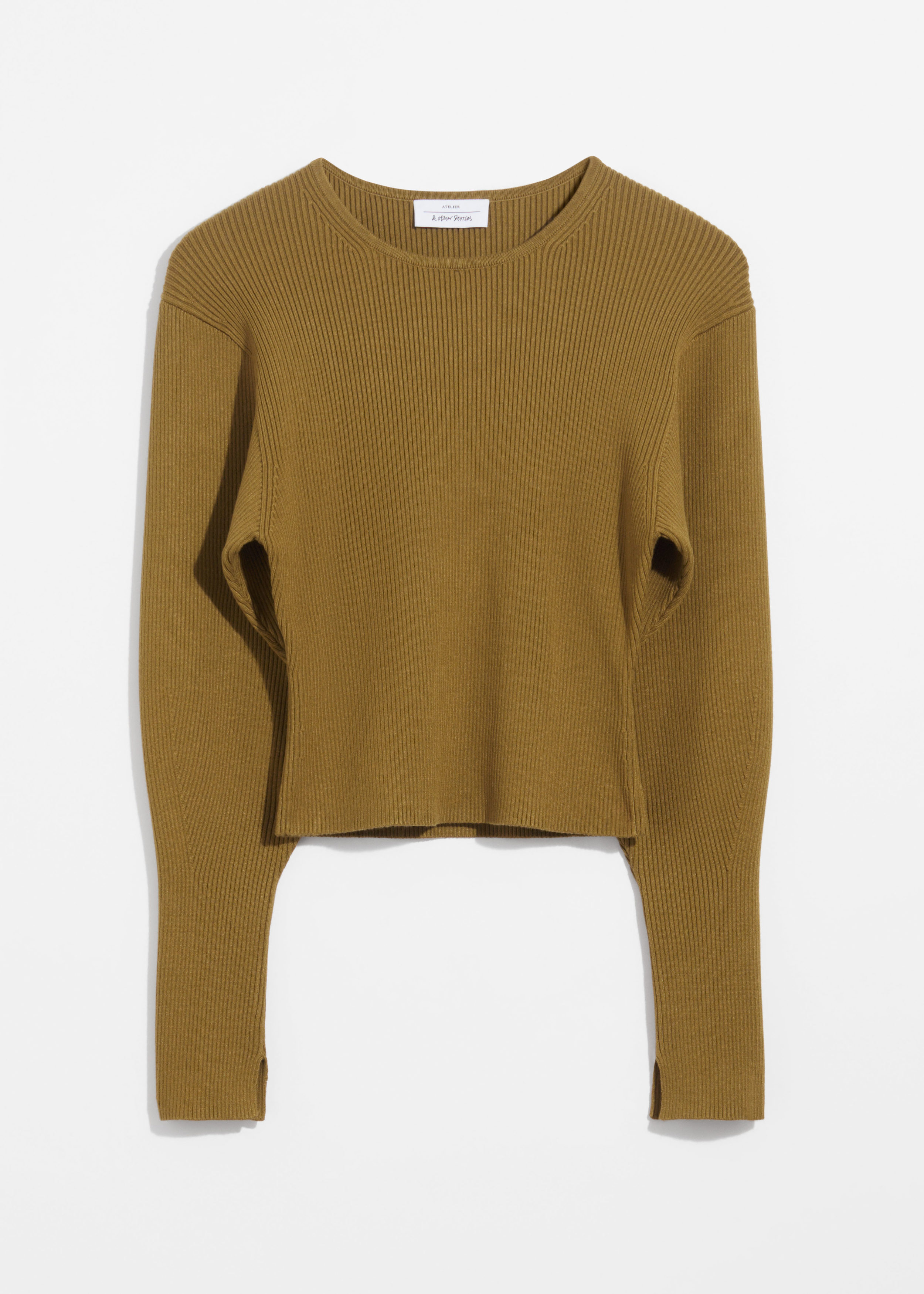 華麗 - tops sleeve Long - Khaki - Top Rib-Knit & BE Stories Other トップス