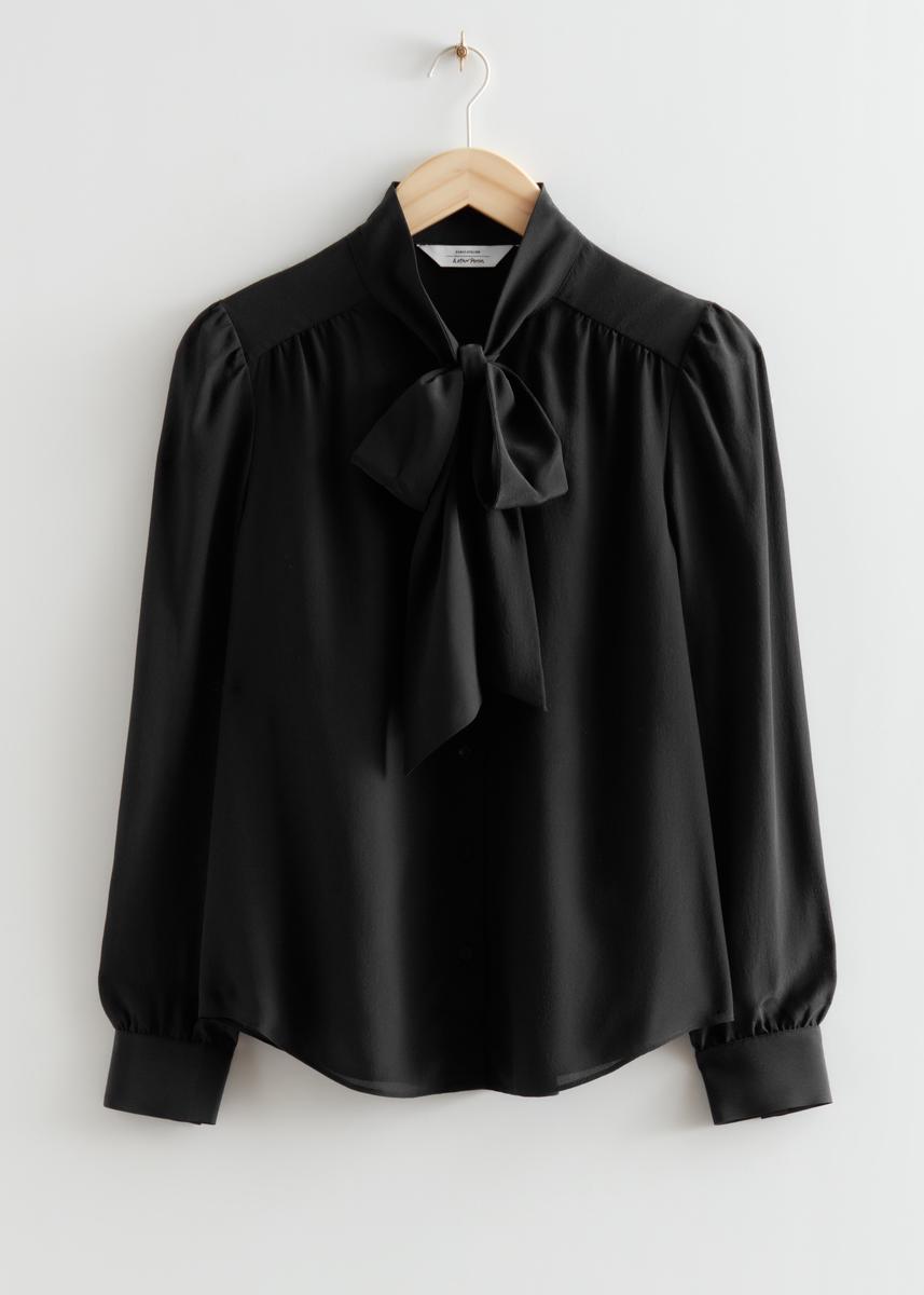 & Other Stories Neck Tie Silk Blouse