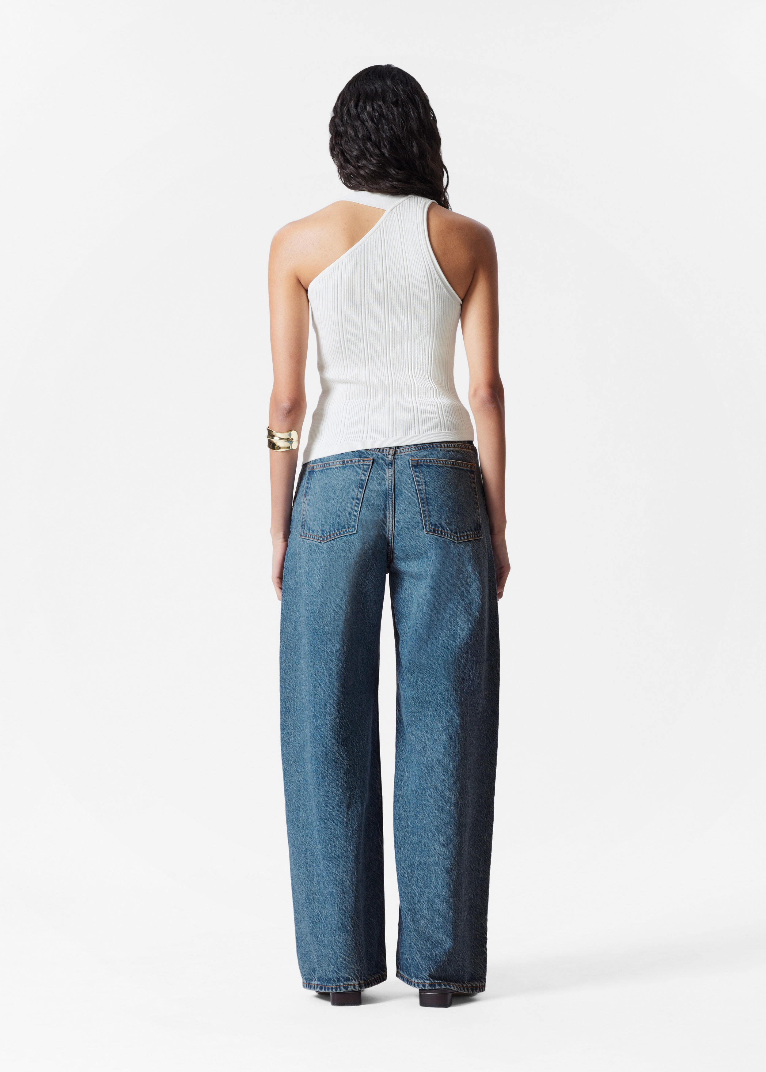 Asymmetric Rib-Knit Top - White - & Other Stories GB