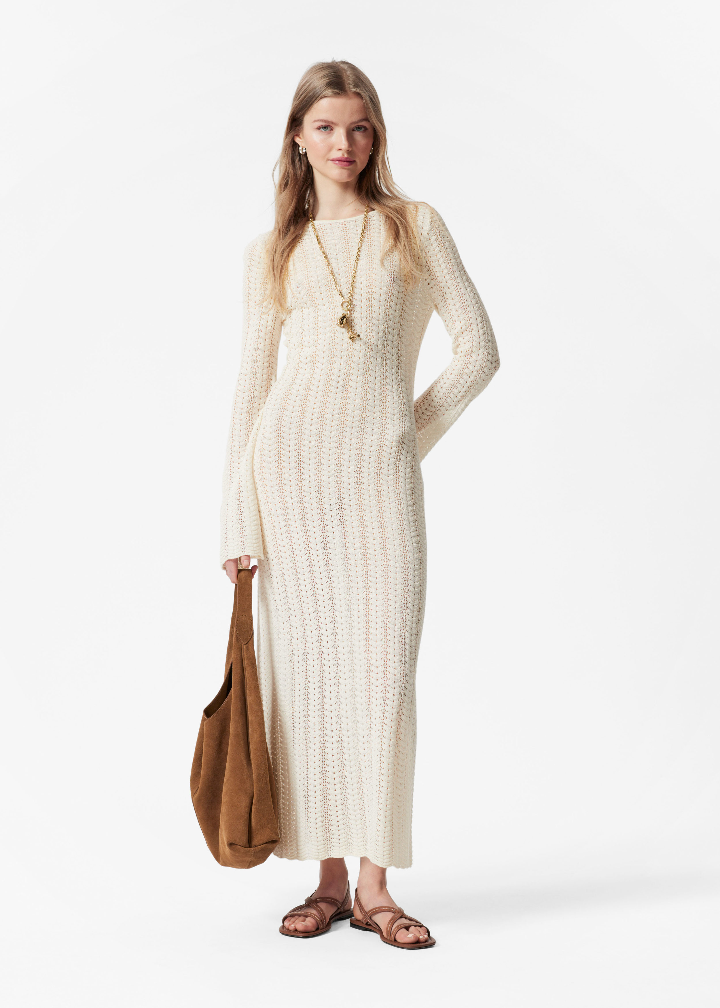 Pointelle-Knit Midi Dress - White - & Other Stories NO