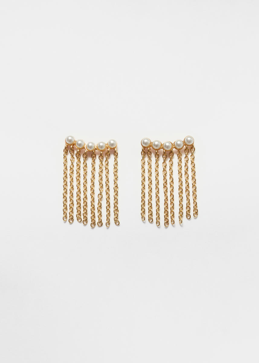 & Other Stories Beaded Chain-pendant Earrings