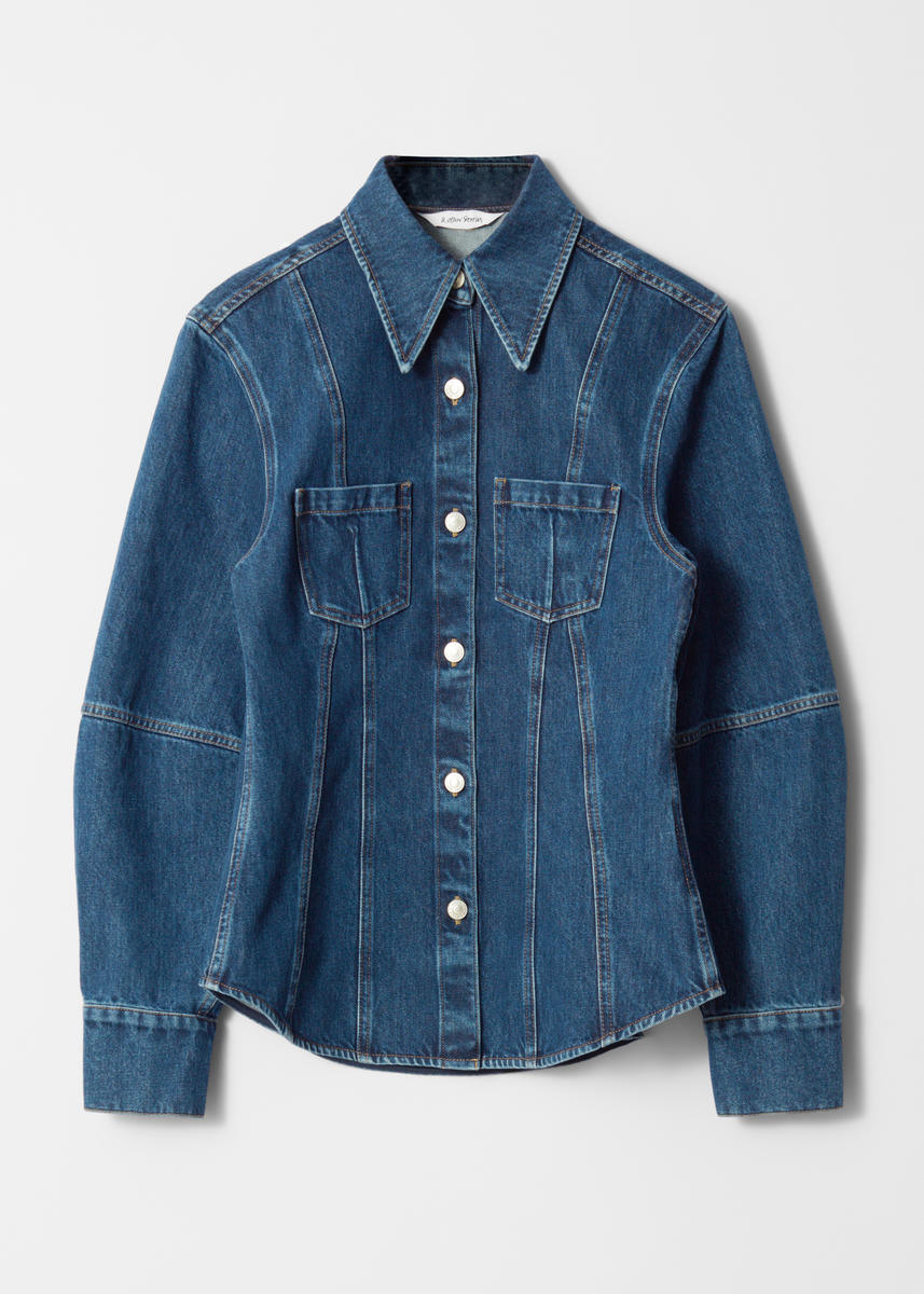 & Other Stories Tapered Denim Shirt In Blue