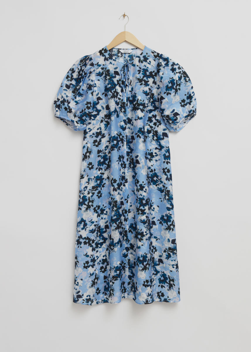 & Other Stories Relaxed Puff Sleeve Midi Dress