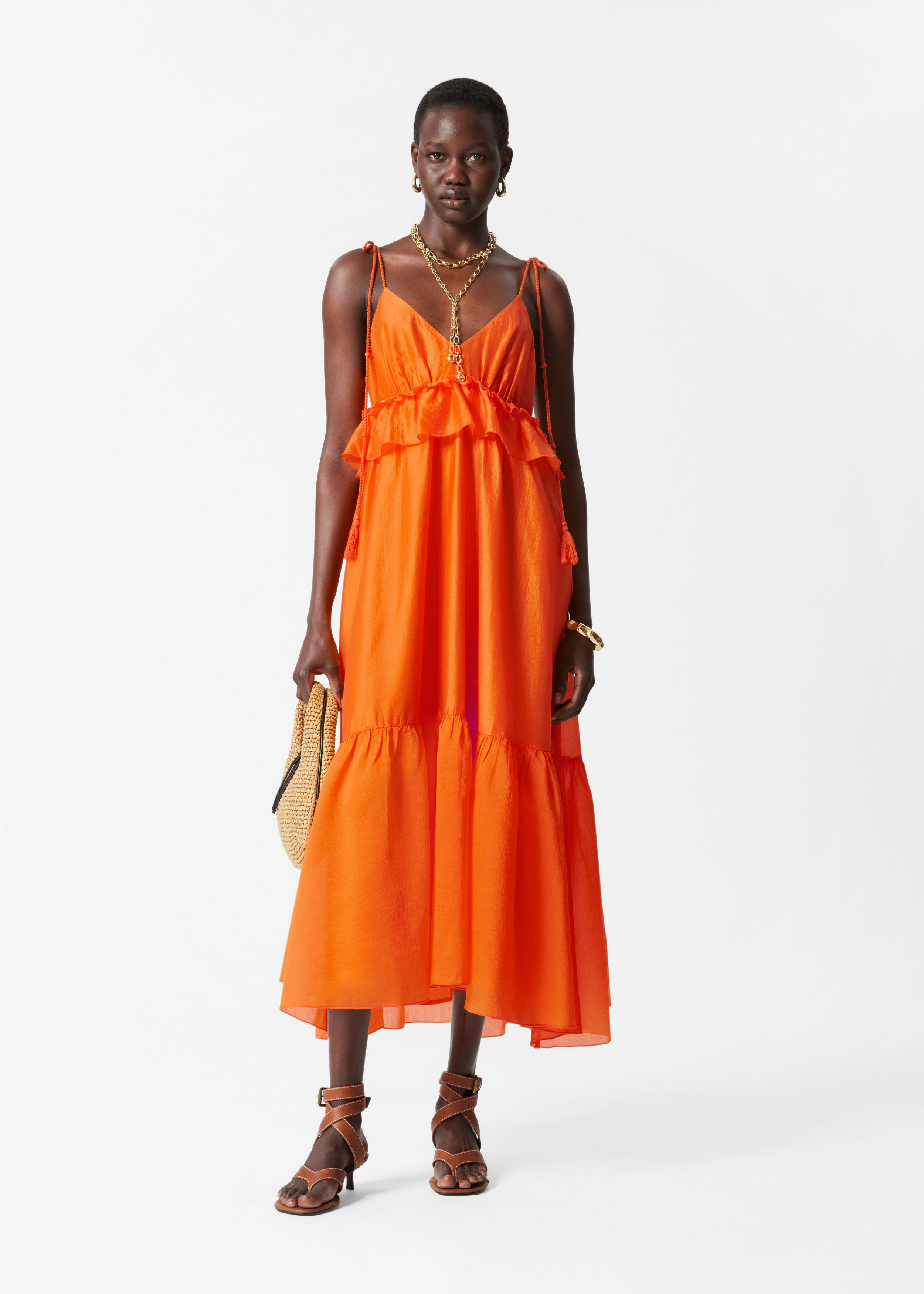 Robe midi à bretelles